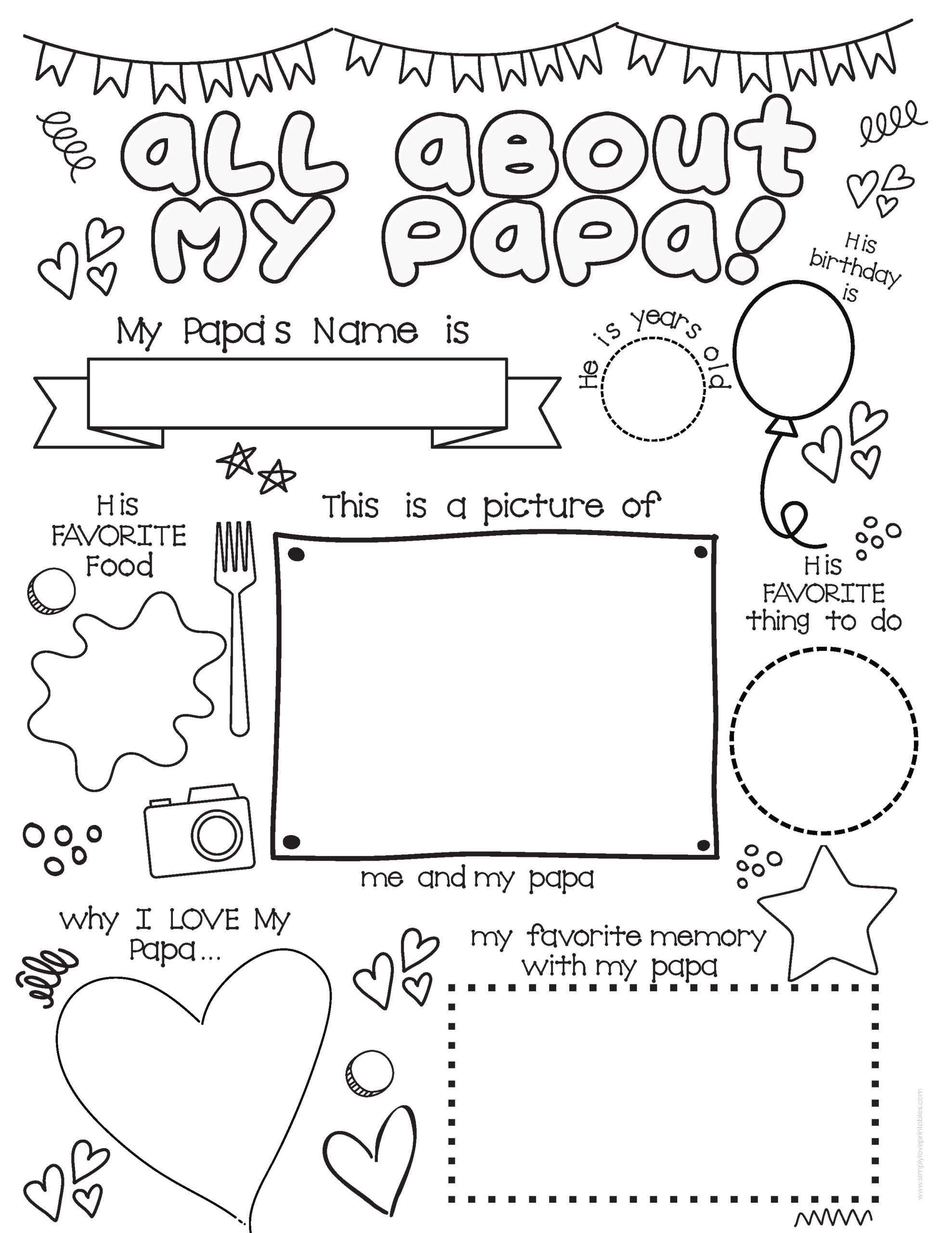 Fun Printables To Celebrate Father'S Day | Simply Love Printables intended for All About Papa Free Printable