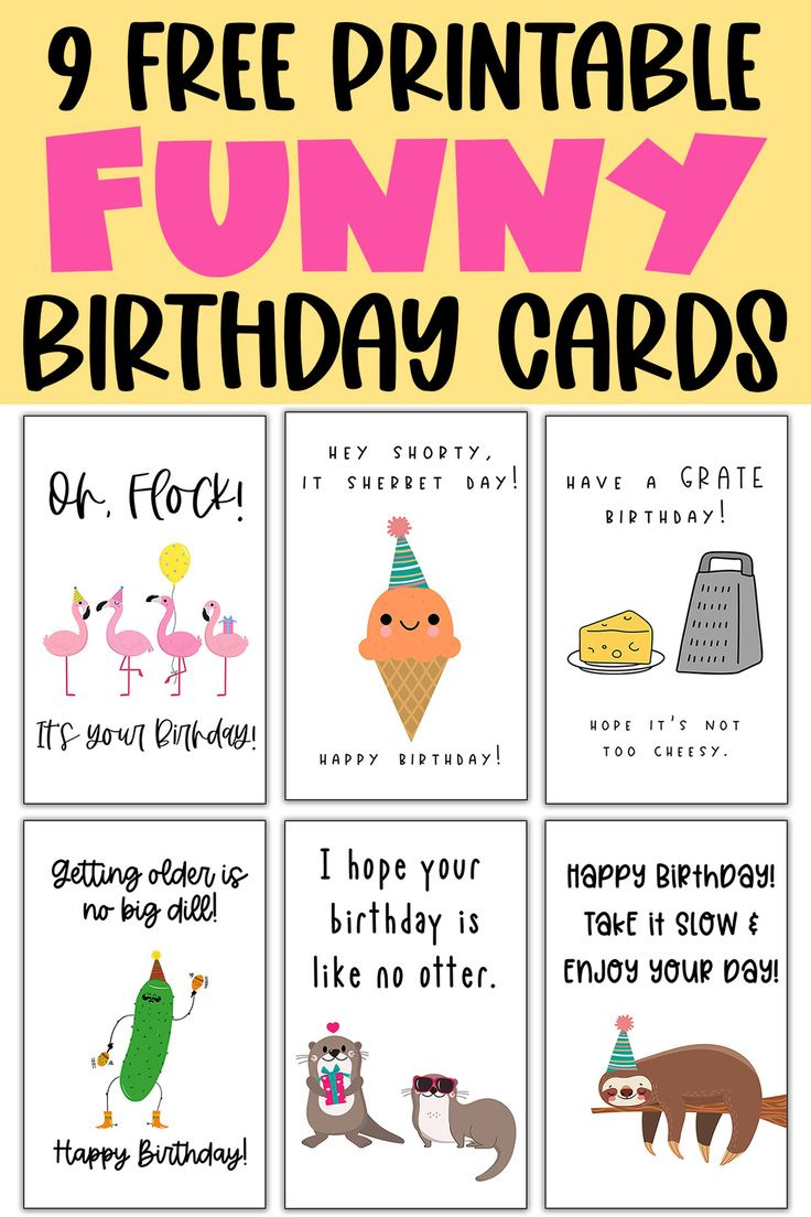 Funny Homemade Birthday Cards - 9 Free Printable Funny Birthday Cards for Free Printable Funny Birthday Cards