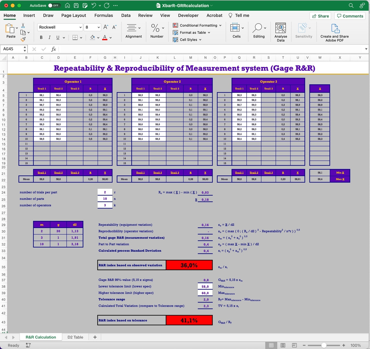 Gage R&amp;amp;R Template Download regarding Free Attribute Gage Rr Template
