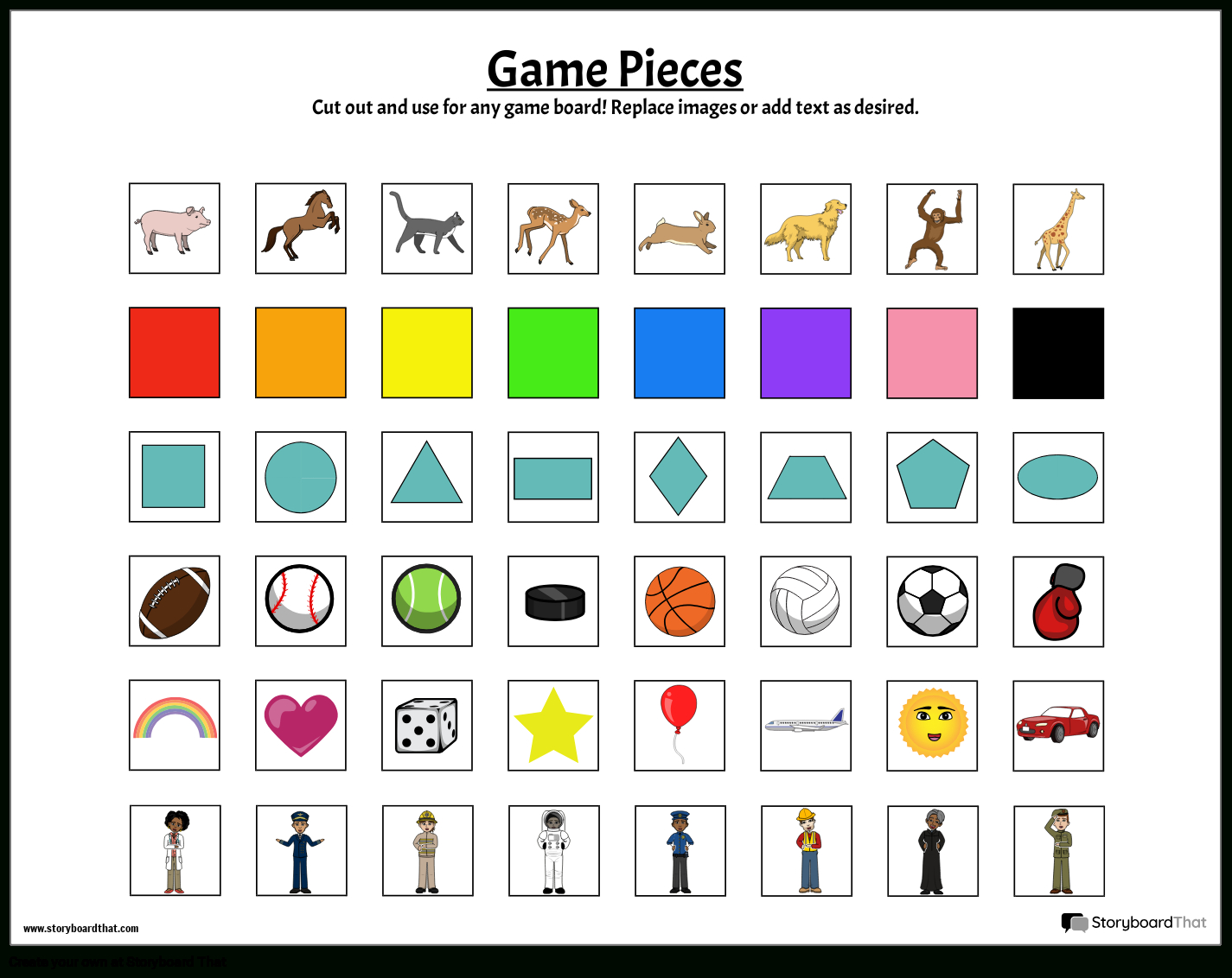 Game Pieces Storyboard Tarafından Poster-Templates inside Free Printable Game Pieces