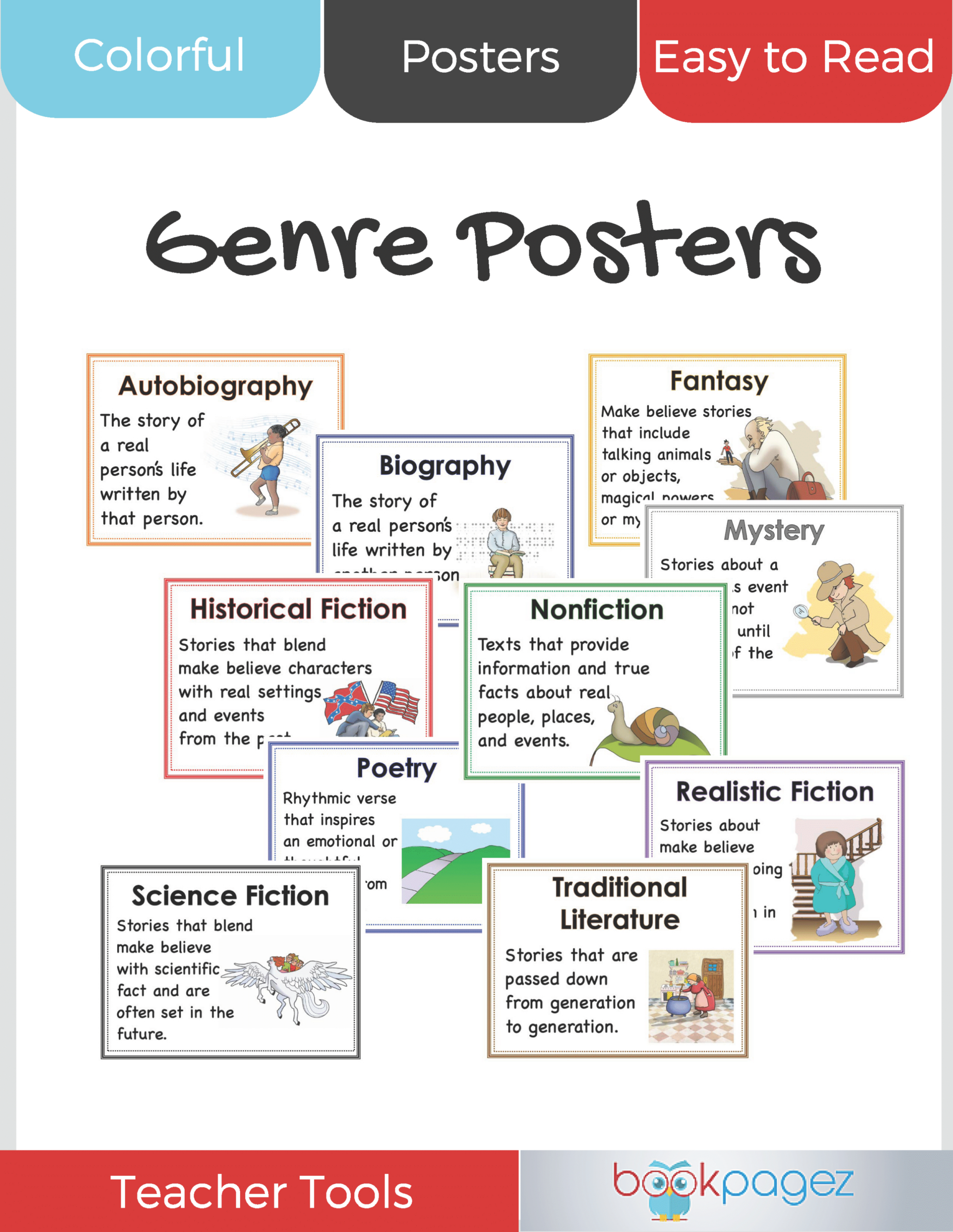 Genre Posters - Bookpagez for Free Printable Genre Posters