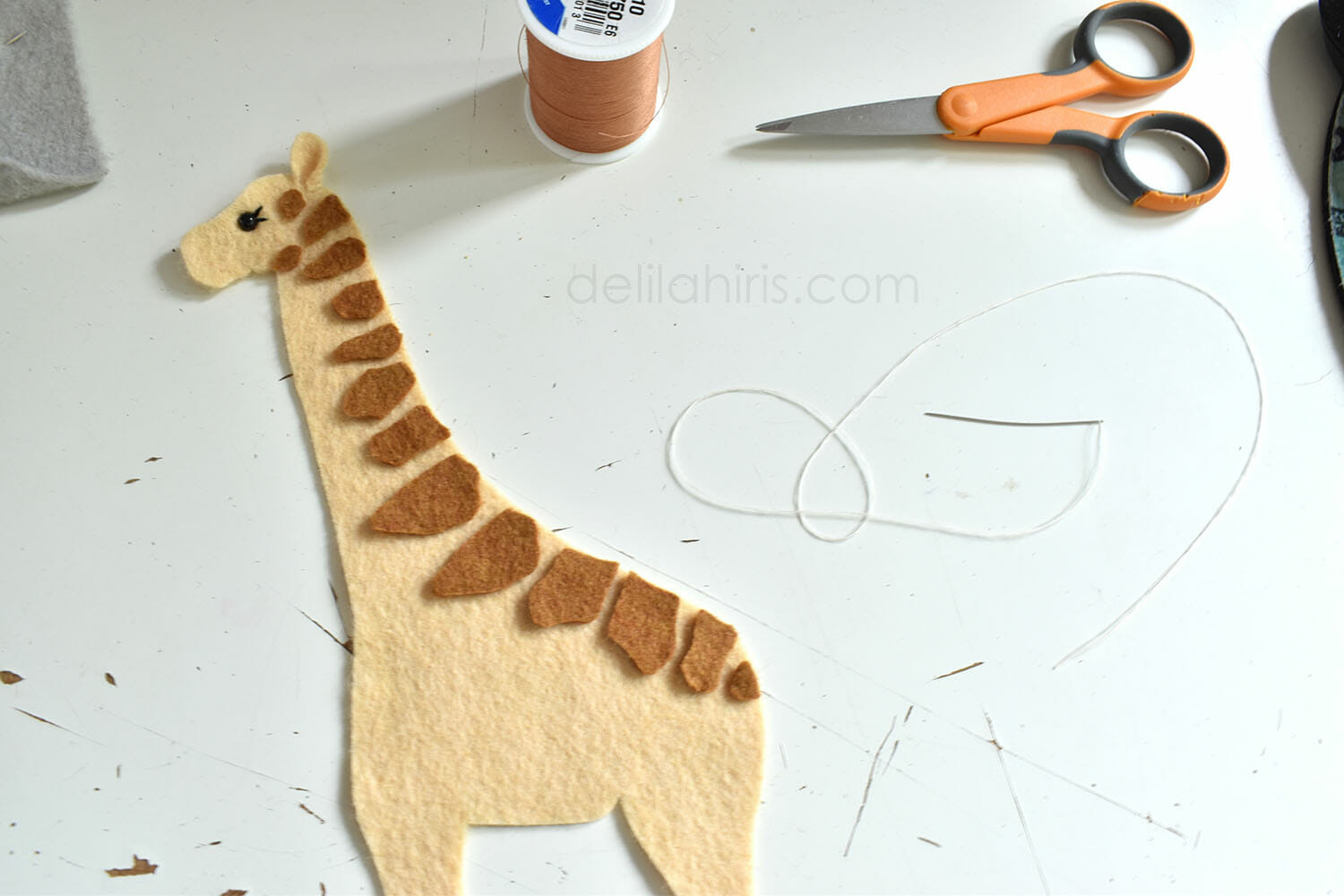 Giraffe Sewing Pattern Pdf &amp;amp; Svg File Tutorial - Delilah Iris Felt intended for Giraffe Printable Felt Patterns