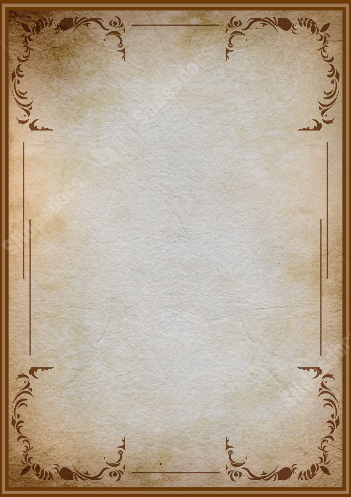 Golden Border Pattern On Vintage Kraft Paper With Shading Page intended for Old Paper Template For Word Free