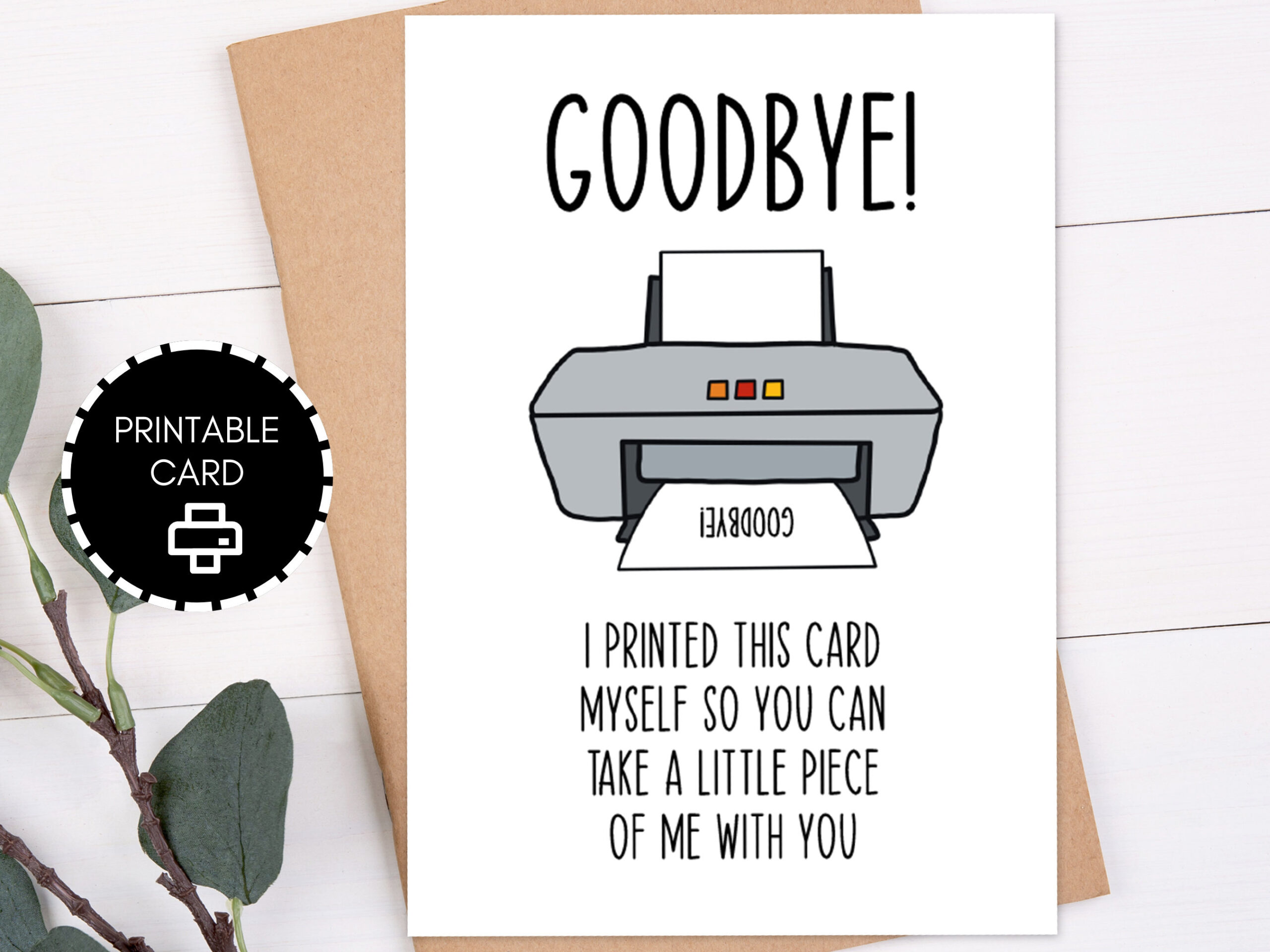 Goodbye Card Printable, Funny Goodbye Farewell Gift, 5X7 Card With within Free Printable Funny Goodbye Cards For Coworkers