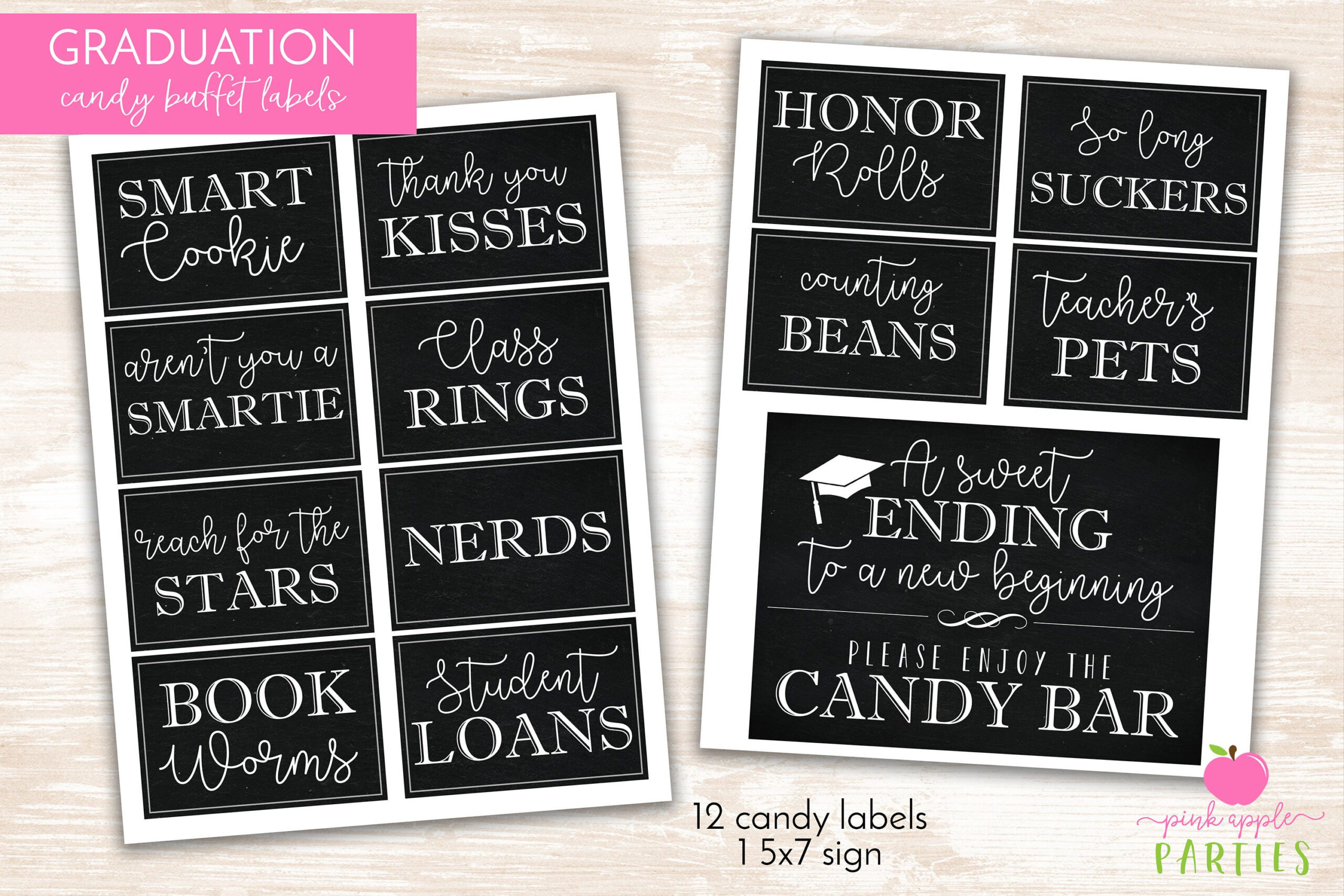 Graduation Candy Labels - Printable Graduation Party - Candy for Graduation Candy Buffet Free Printables