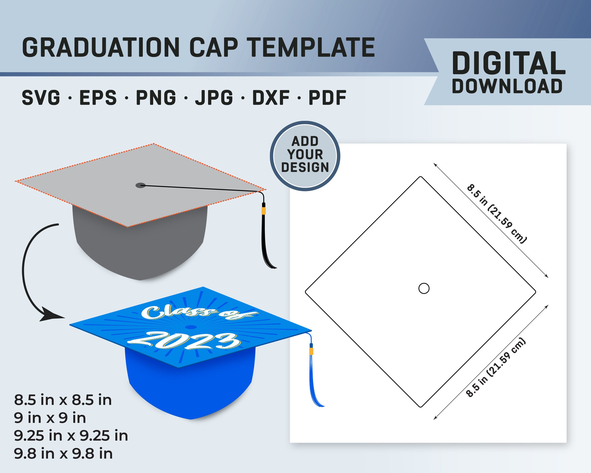 Graduation Cap Template, Graduation Hat Template, Graduate Cap pertaining to Printable Graduation Cap Pattern