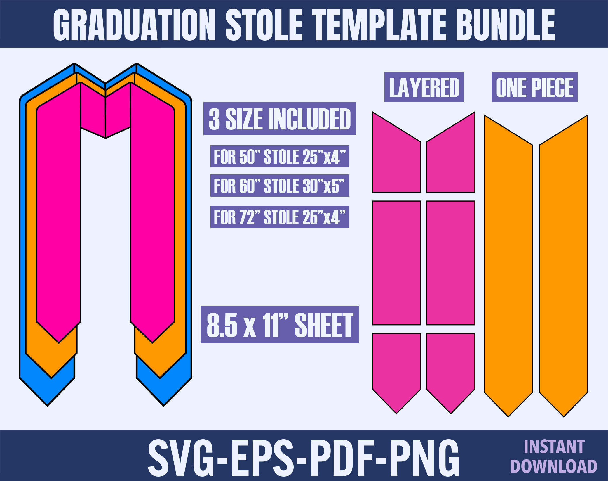 Graduation Stole Template, Graduation Stole Svg, Stole Template, Graduation Template, Graduation Svg, Stole Template Sublimation pertaining to Free Printable Graduation Stole Pattern