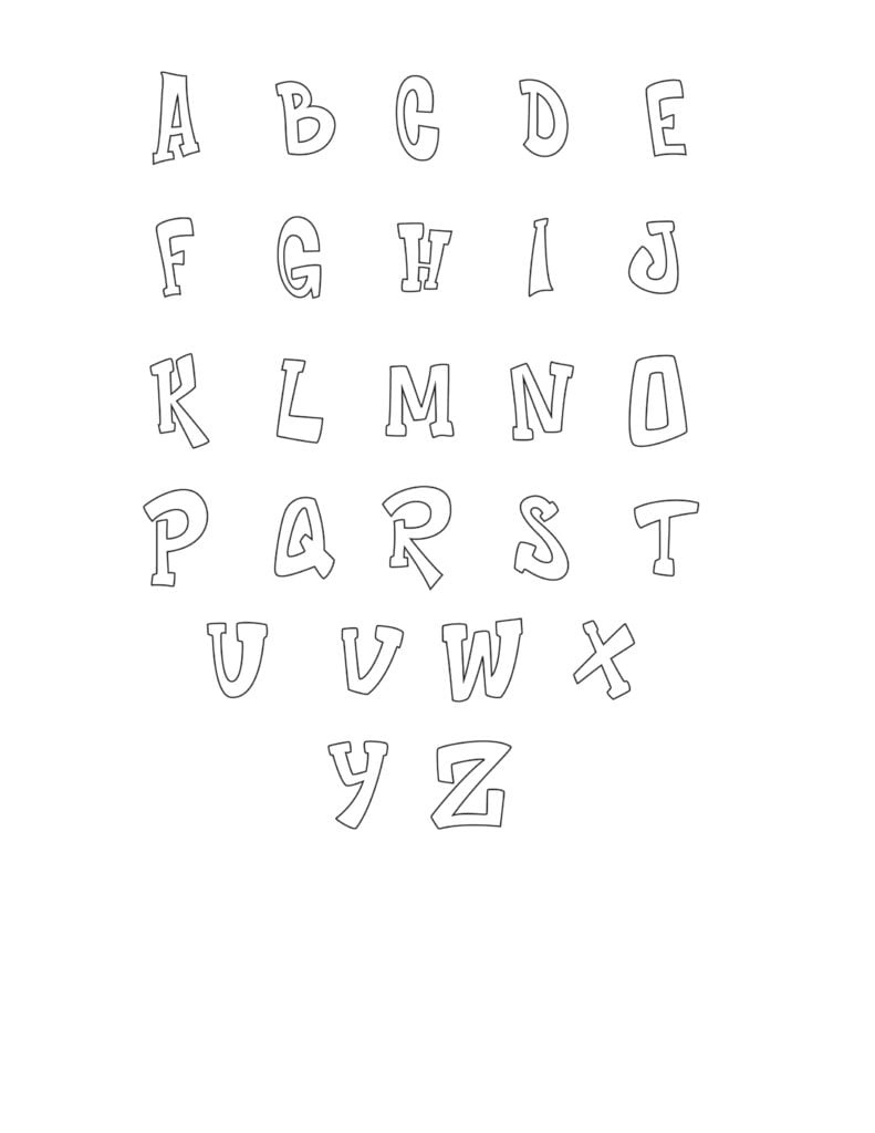 Graffiti Bubble Letters Alphabet Printable with Printable Graffiti Alphabet Stencils