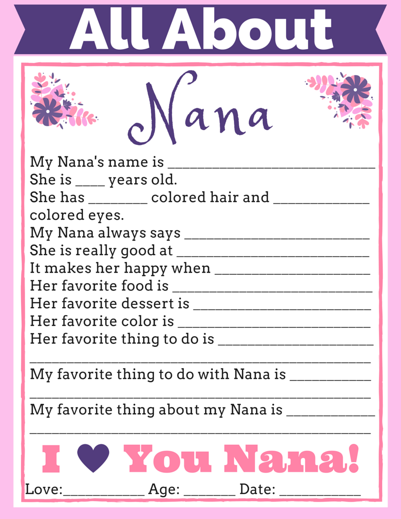 Grandparents Quotes: Discover 17 Nana Poems Ideas | Quotes About throughout All About My Nana Free Printable