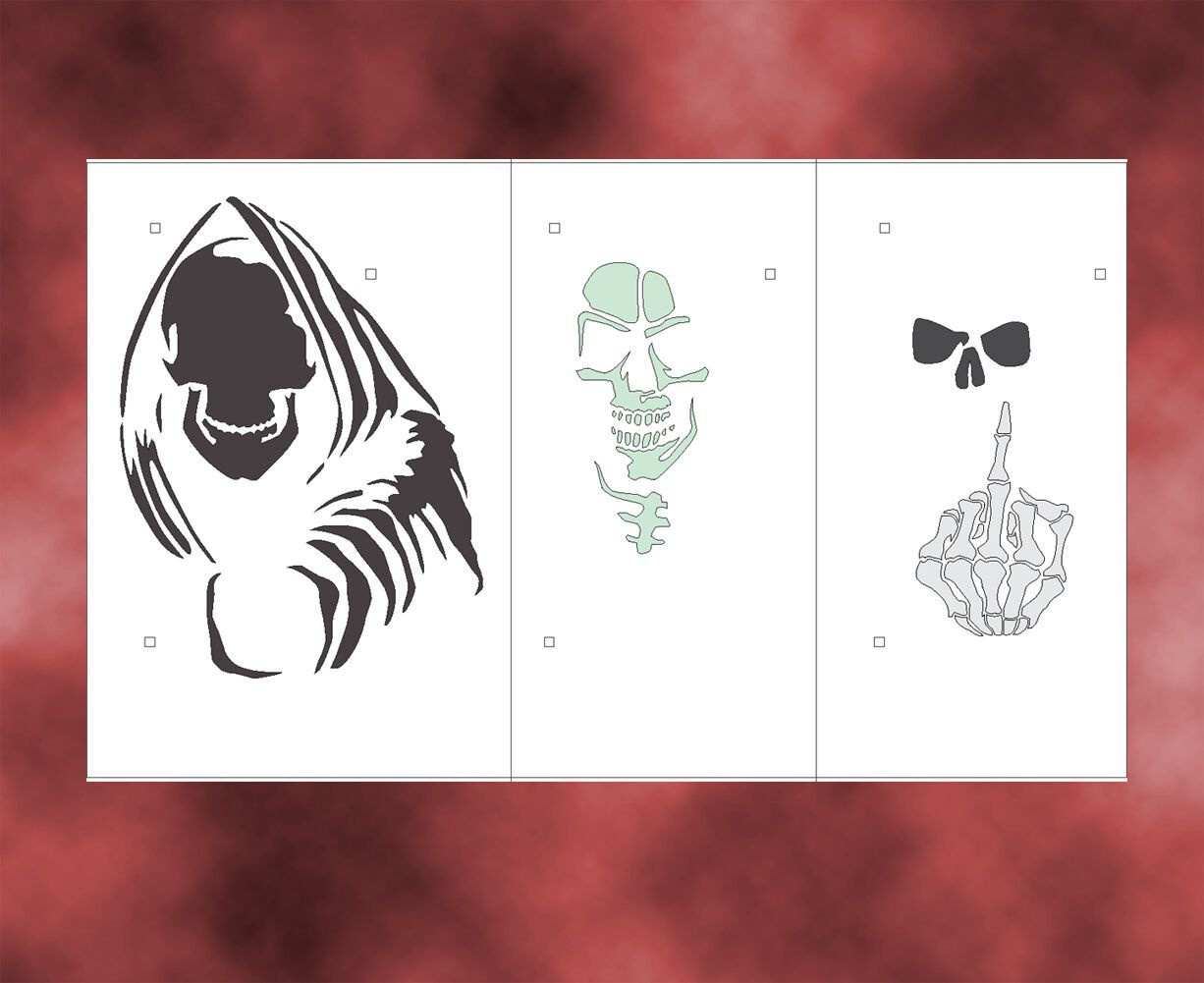 Grim Reaper 3 Airbrush Stencil Template Airsick • $14.99 in Free Printable Multi Layer Stencils