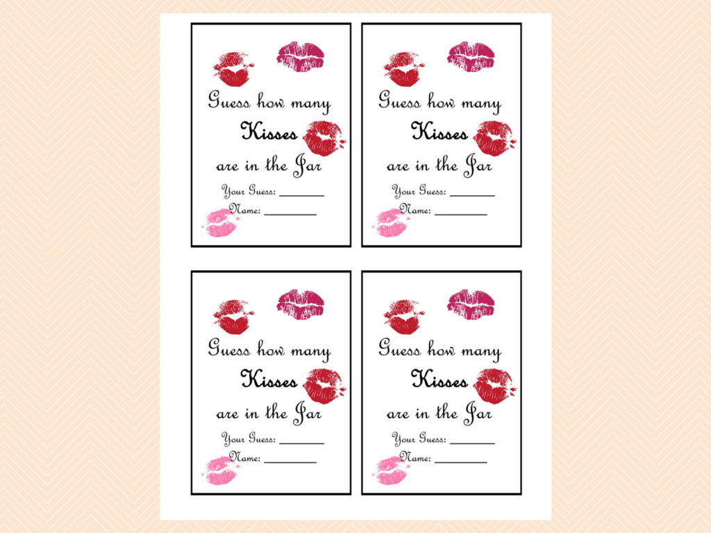 Guess How Many Kisses There Are In A Jar - Magical Printable intended for Guess How Many Kisses Free Printable
