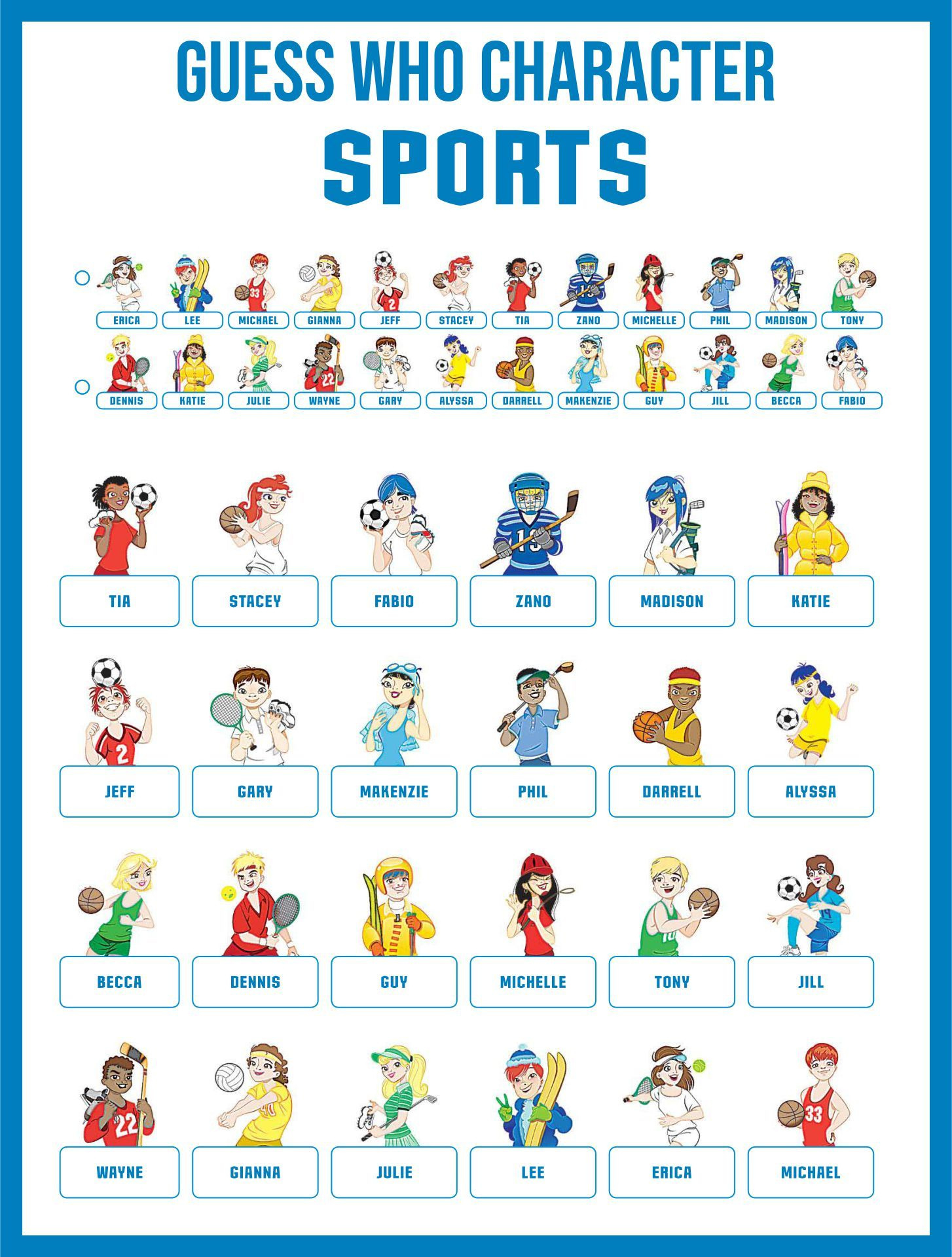 Guess Who Game Sheets - 10 Free Pdf Printables | Printablee with regard to Guess Who Free Printables