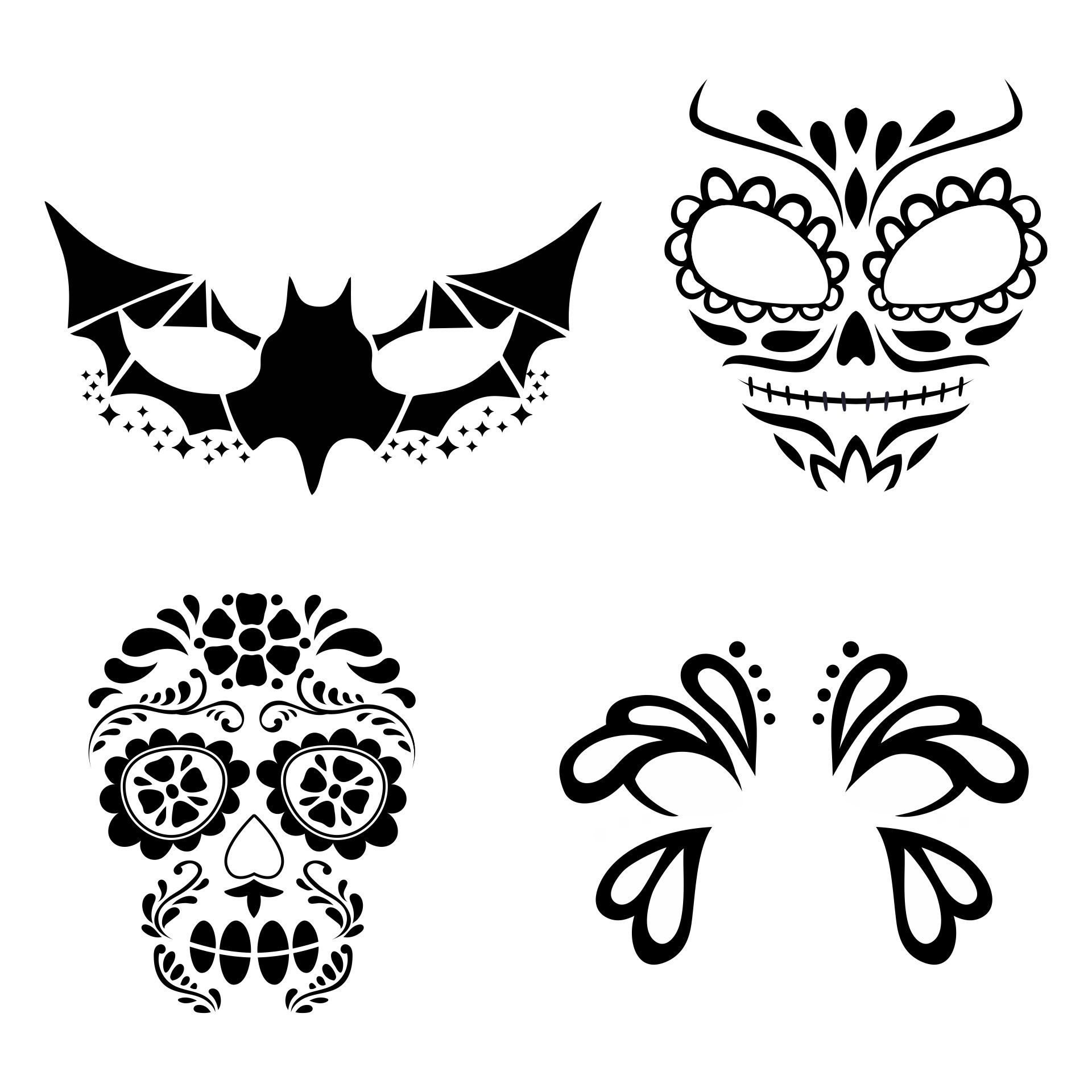 Halloween Stencils - 15 Free Pdf Printables | Printablee intended for Face Painting Stencils Printable Free
