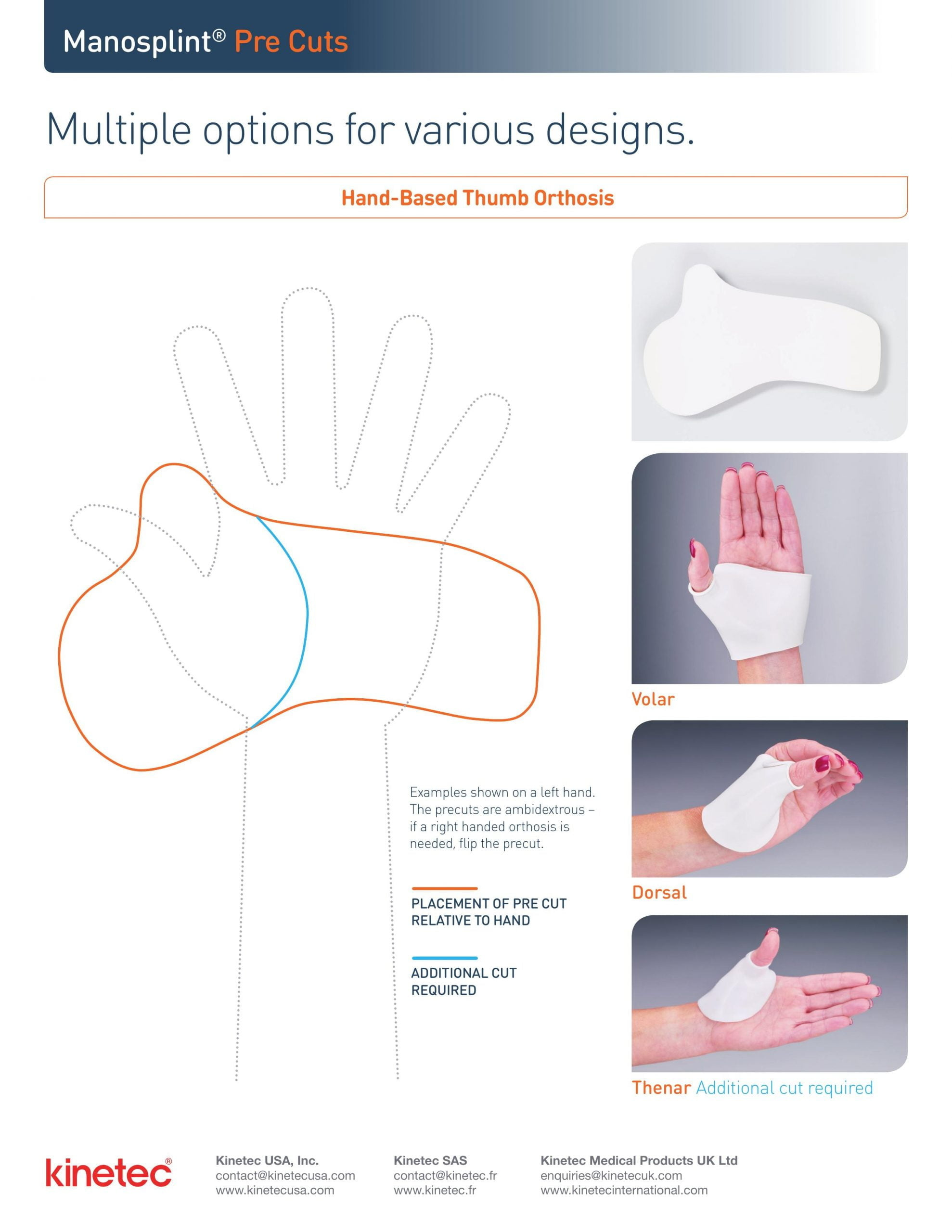Hand-Based Thumb Orthosis | Kinetec Usa regarding Hand Based Thumb Spica Splint Pattern Printable