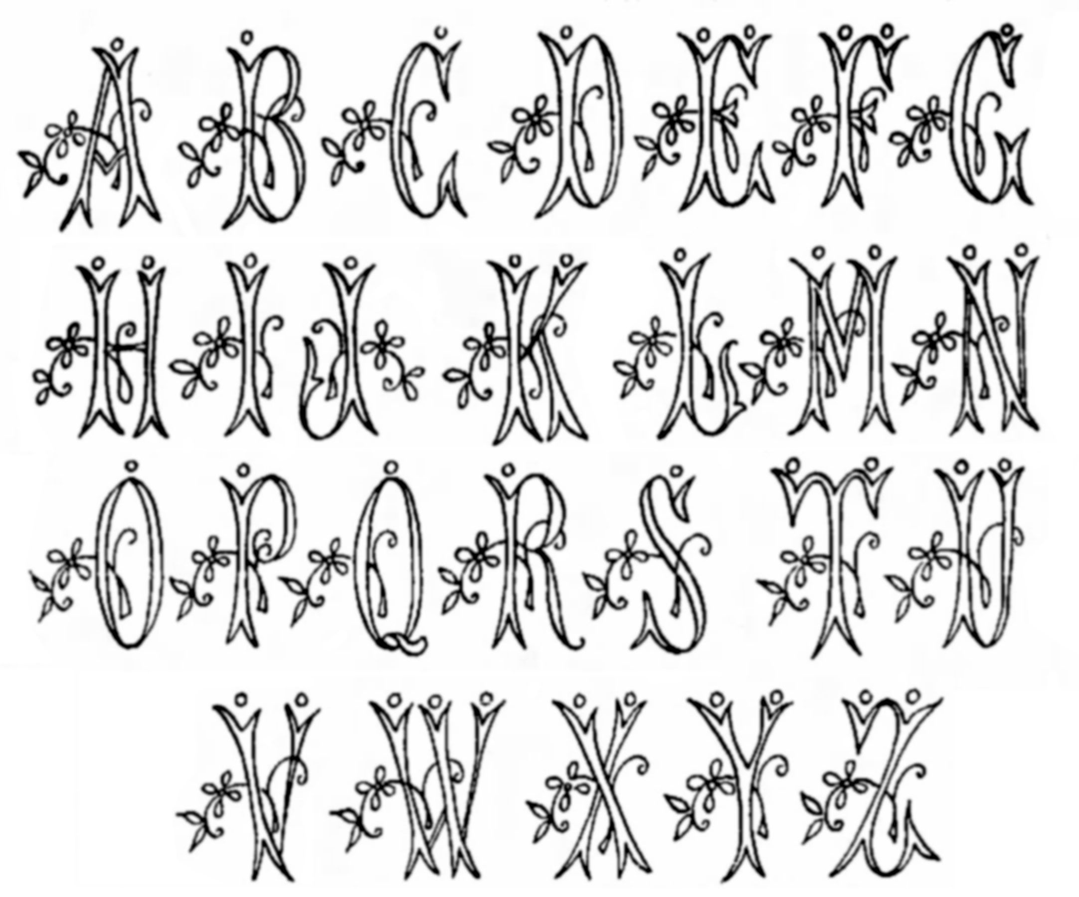 Hand Embroidery Letters Patterns Free - Sewing Pattern Library within Embroidery Alphabet Patterns Free Printable