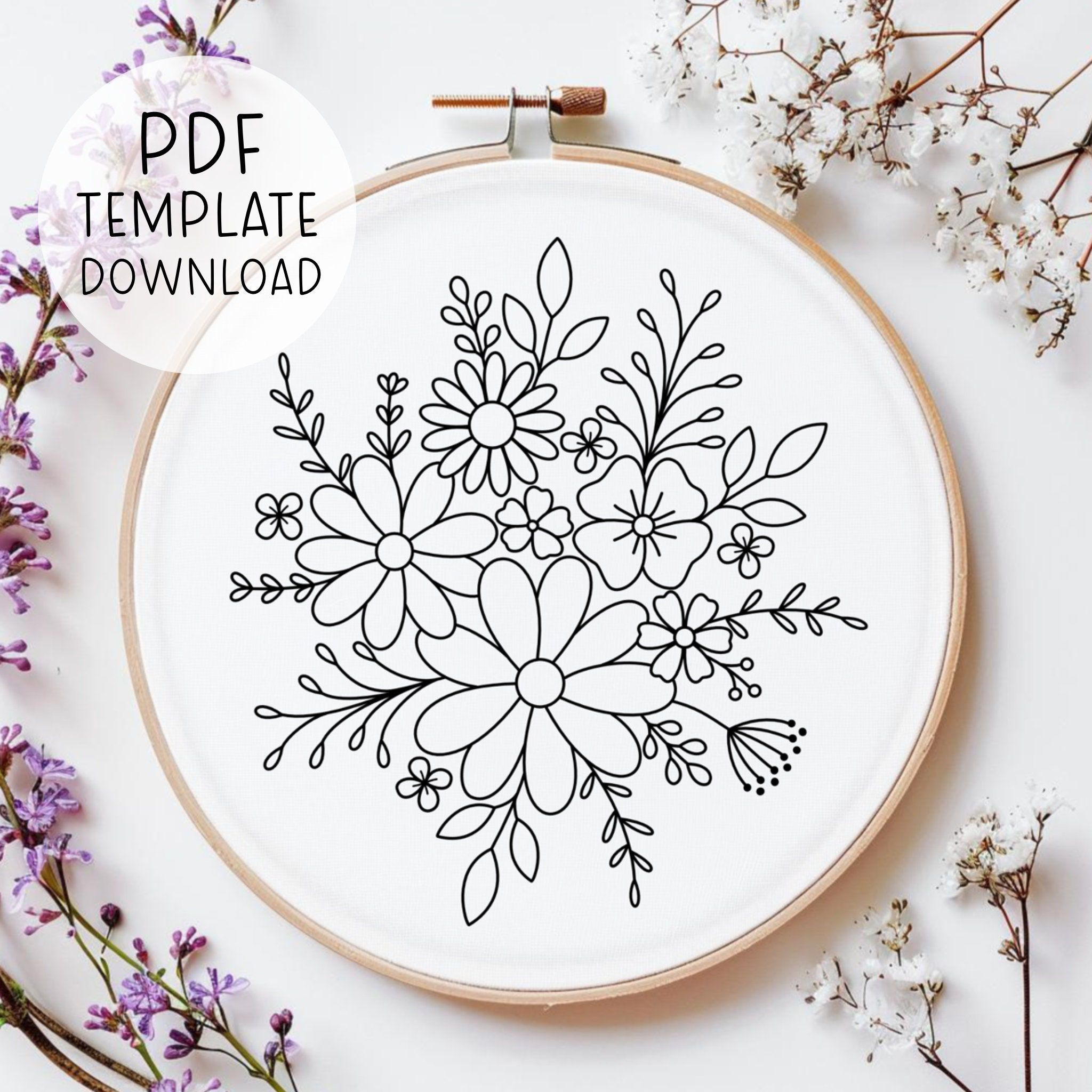 Hand Embroidery Patterns Free Printable Flowers - Shop On Pinterest with regard to Free Printable Wildflower Stitchery Patterns