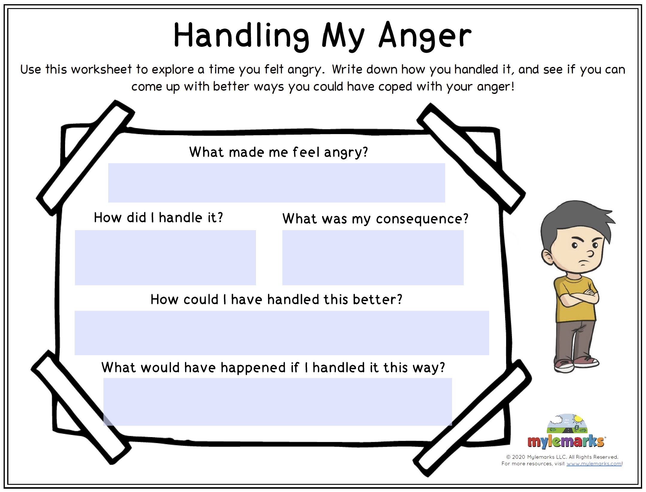 Handling My Anger [F] with Free Printable Anger Management Activities For Adults