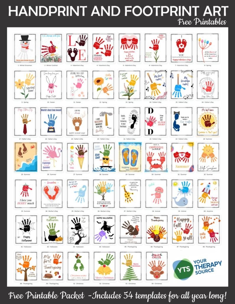Handprint Art And Footprint Art - Free Printable Pdf - Your with regard to Free Handprint Printable
