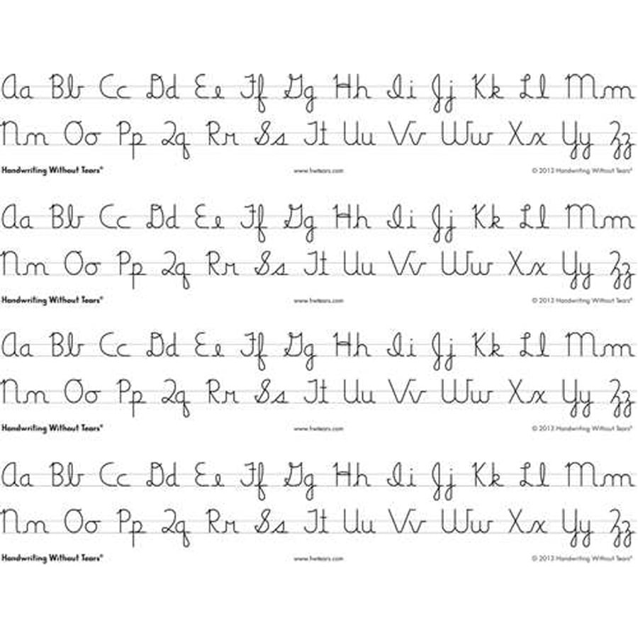 Handwriting Without Tears Cursive Alphabet Desk Sheets, 4 Strips for Handwriting Without Tears Cursive Free Printables