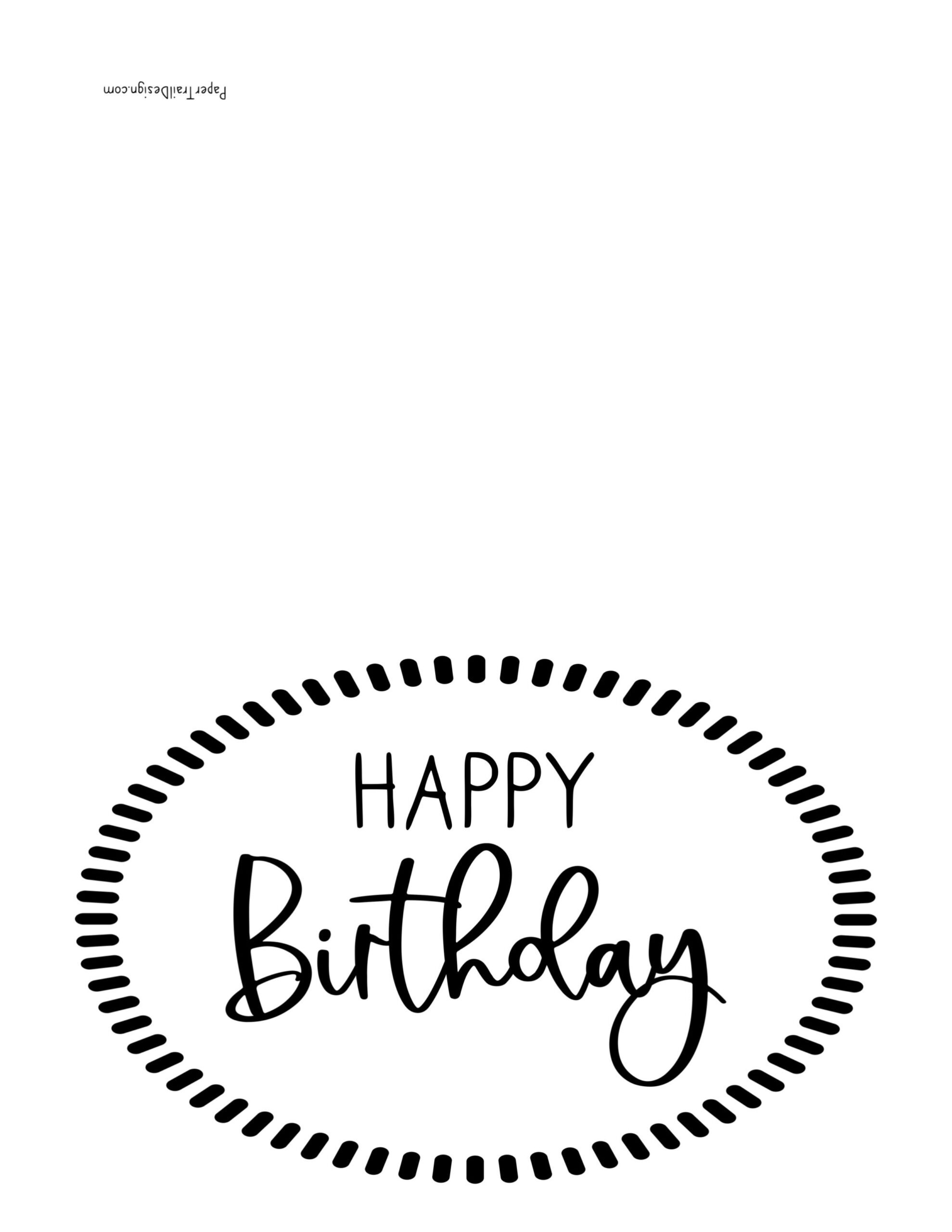 Happy Birthday Card Printables - Paper Trail Design pertaining to Black And White Free Printable Birthday Cards