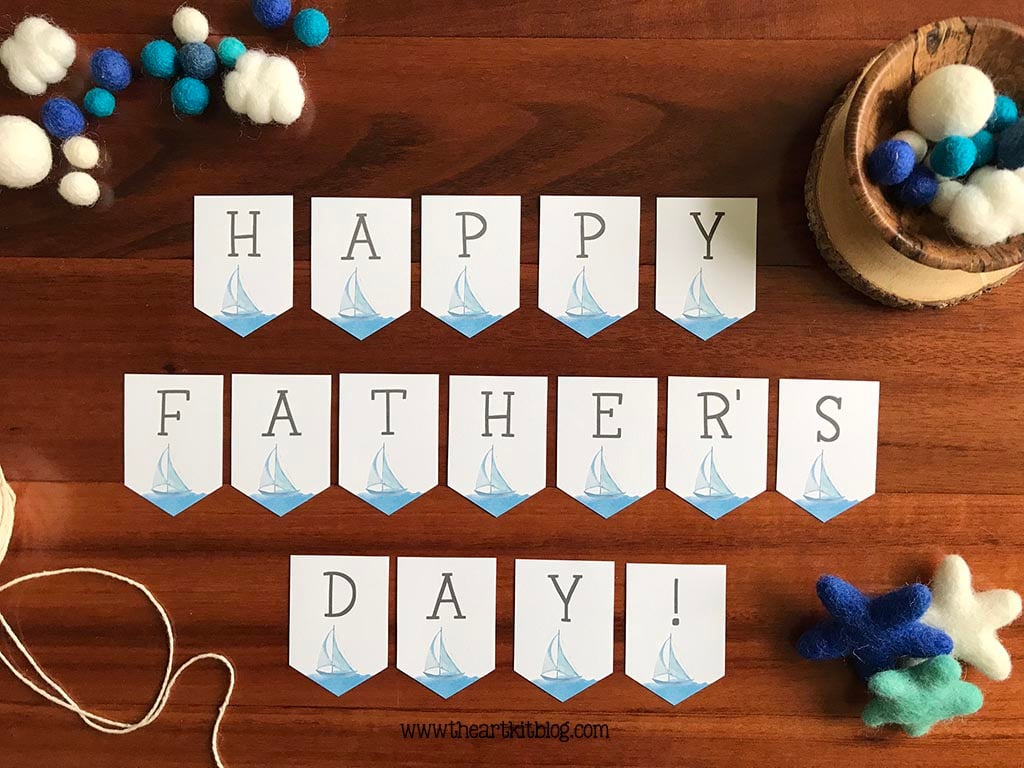 Happy Father&amp;#039;S Day Banner {Free Printable!} - The Art Kit with regard to Free Printable Fathers Day Banners