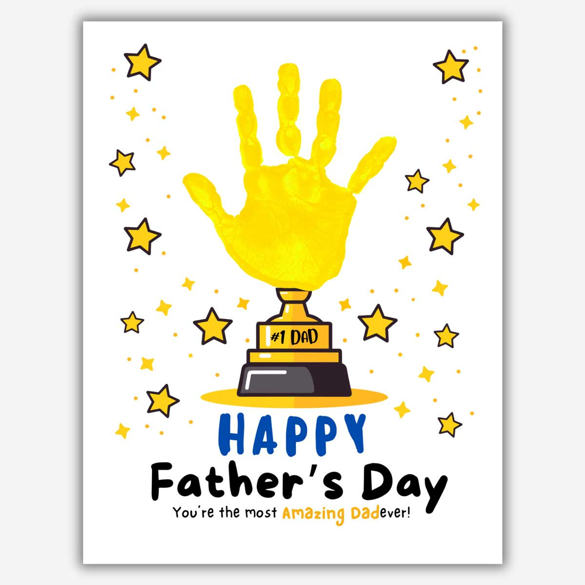 Happy Father&amp;#039;S Day Handprint Art (Free Printable) inside Free Printable Preschool Fathers Day Crafts
