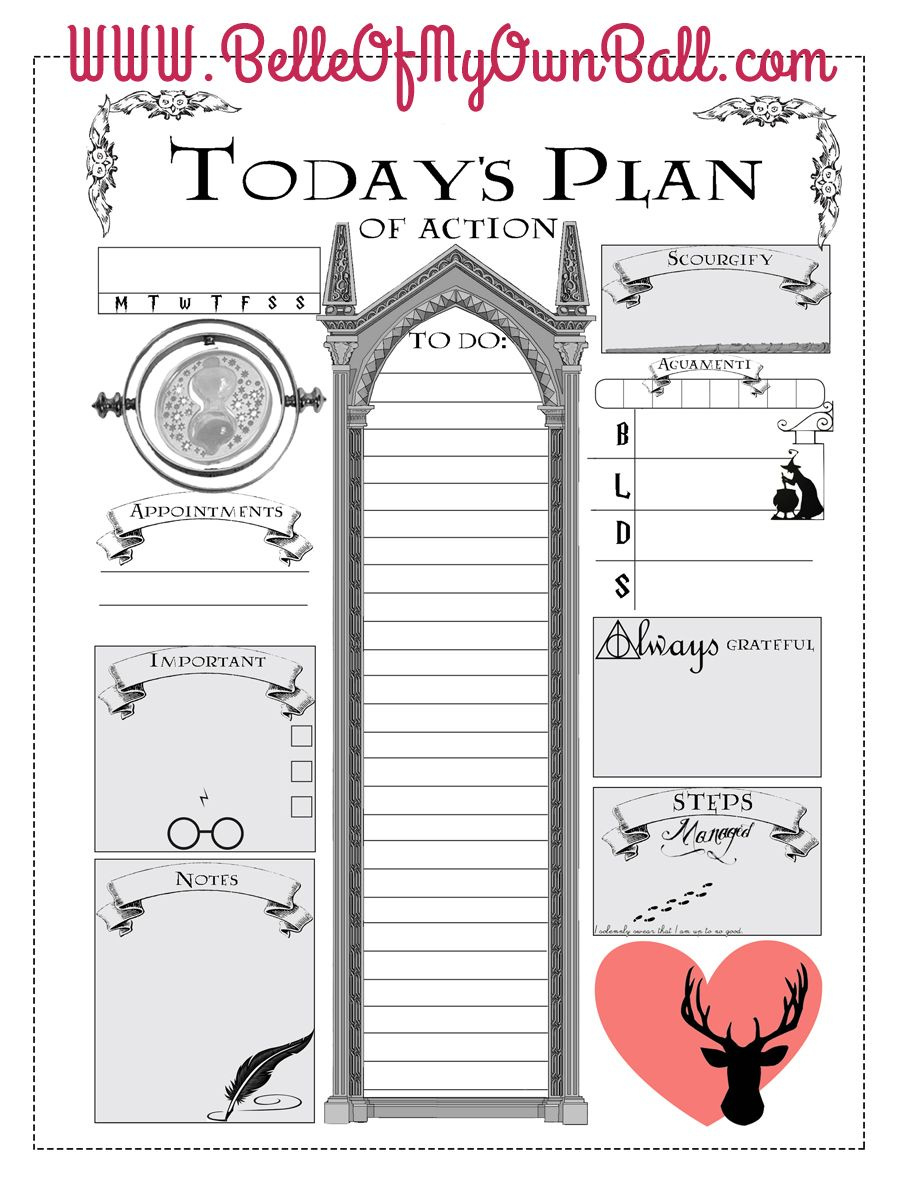 Happy Planner Freebie - Harry Potter Daily Insert with regard to Free Harry Potter Planner Printables