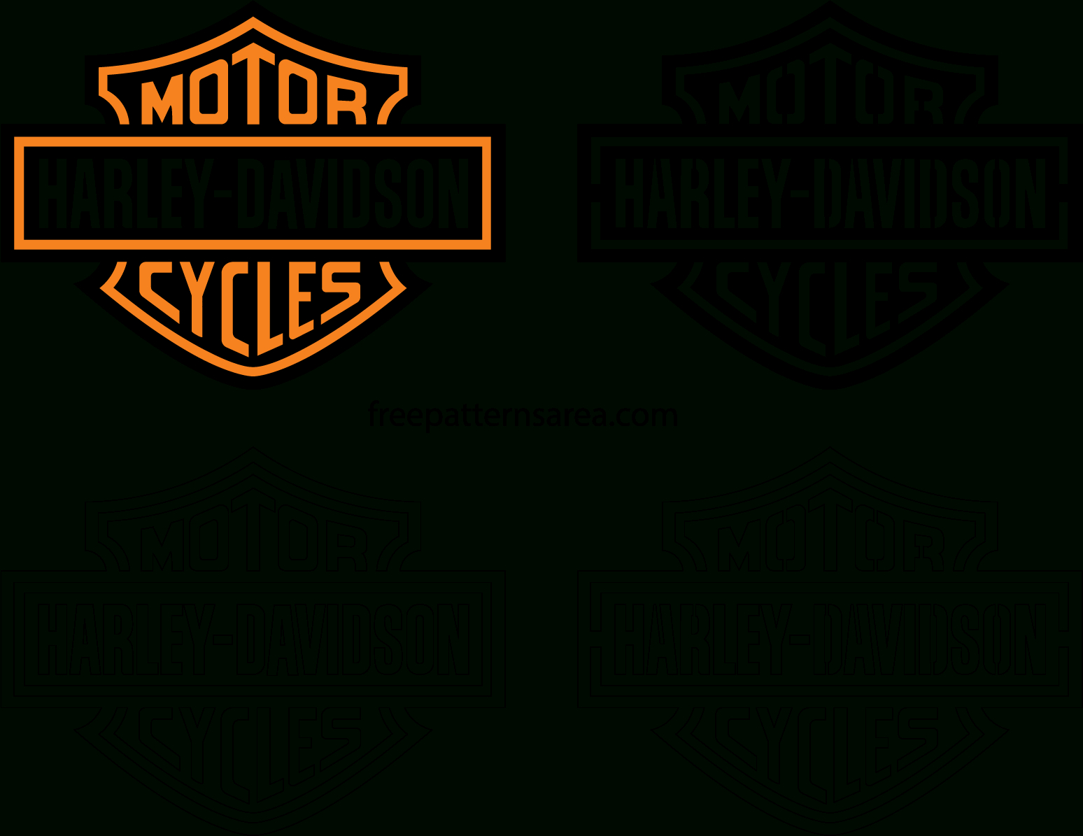 Harley Davidson Logo Stencil Vector - Freepatternsarea throughout Free Printable Harley Davidson Stencils