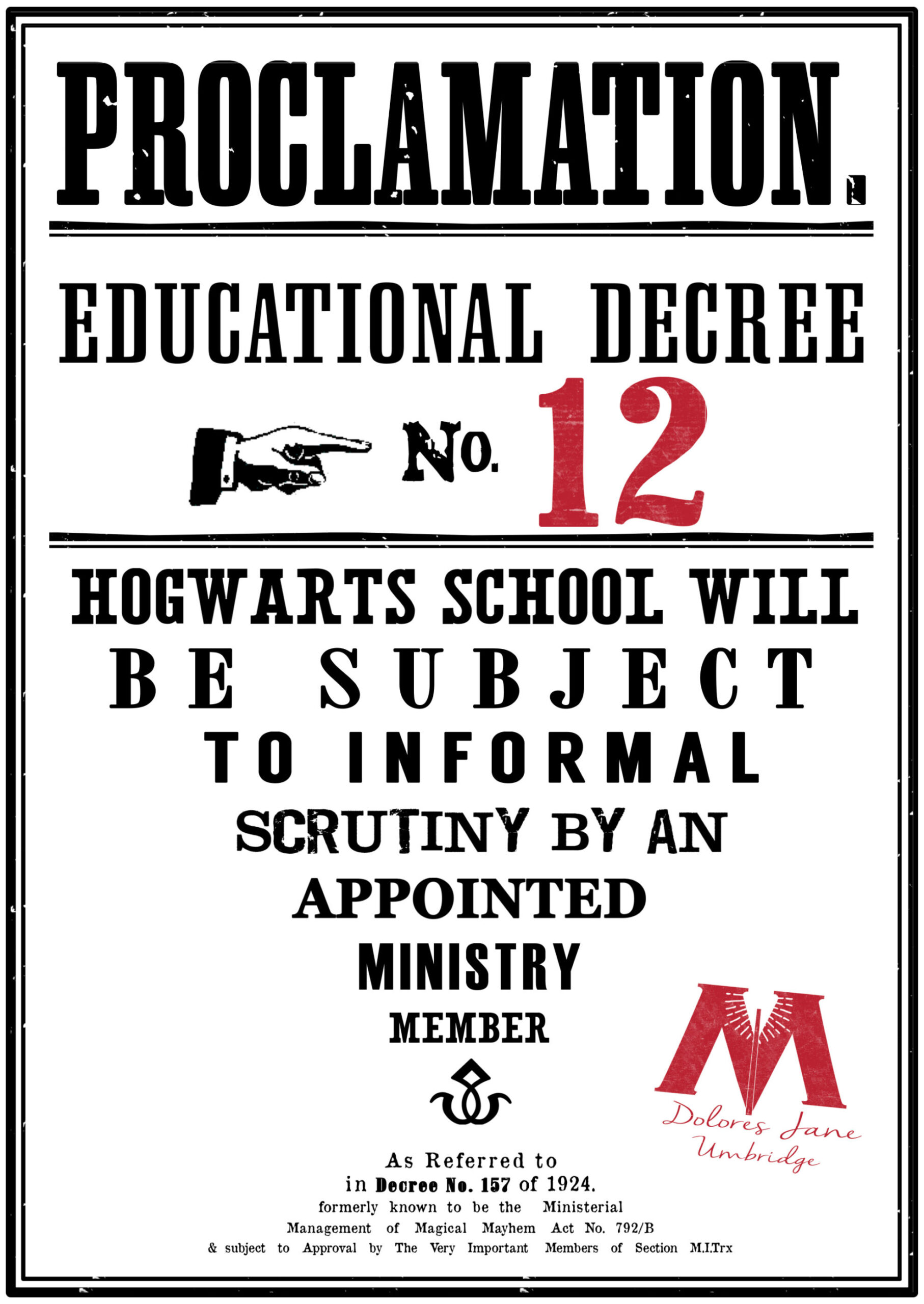 Harry Potter Educational Decrees {Free Printables} - Paper Trail regarding Proclamation Templates Free