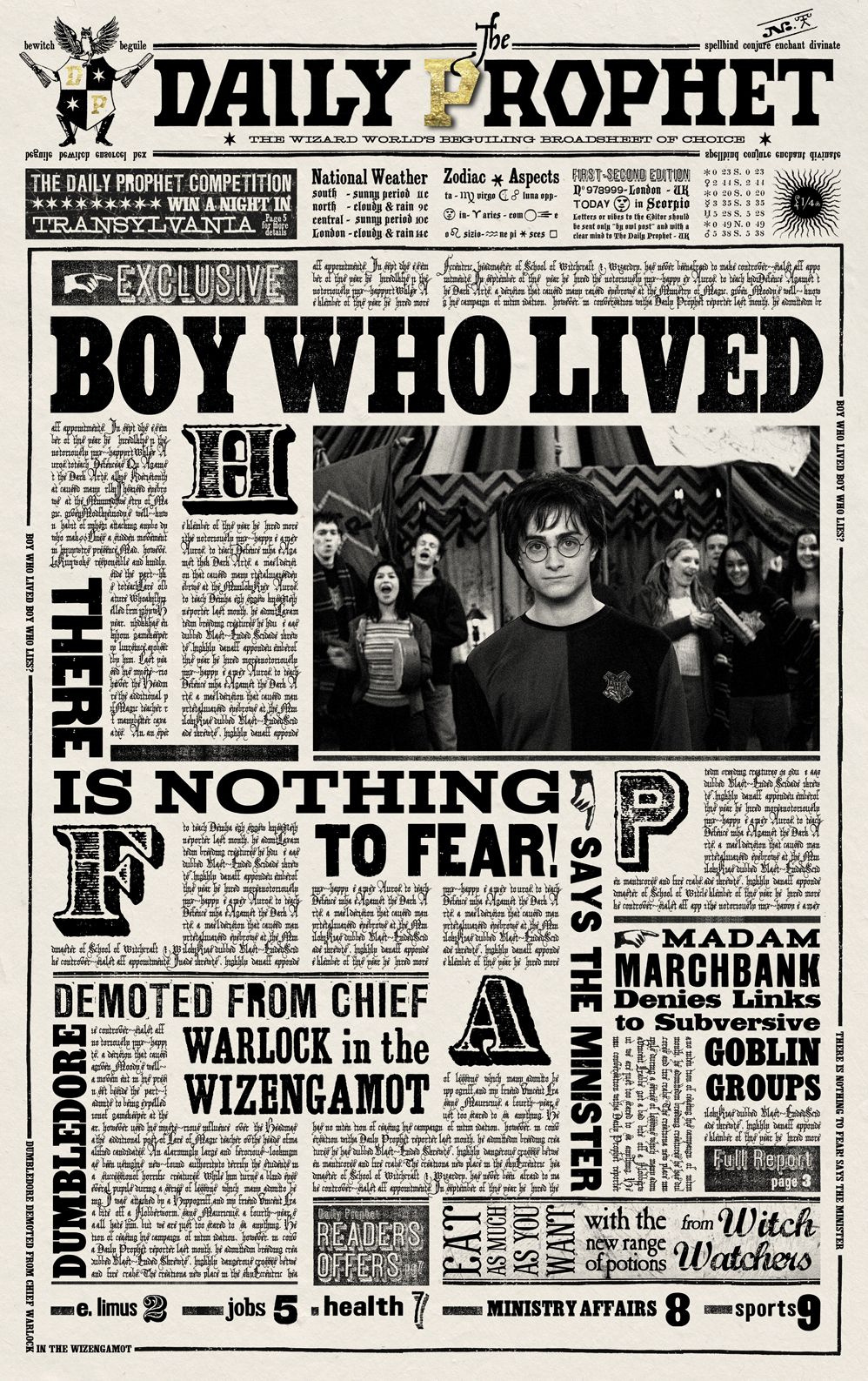 Harry Potter Printable Posters Free - Printable Party Favors in Free Daily Prophet Template