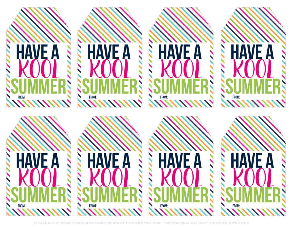 Have A Kool Summer – Free Printable Tags - Mother Thyme with Have a Cool Summer Free Printable Tags