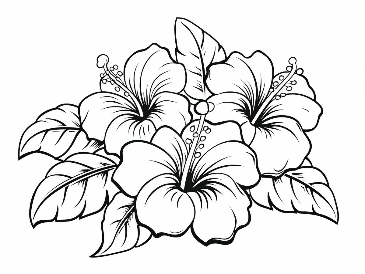 Hawaiian Flowers Coloring Page For Kids | Free Printable regarding Free Printable Hawaiian Flower Stencil