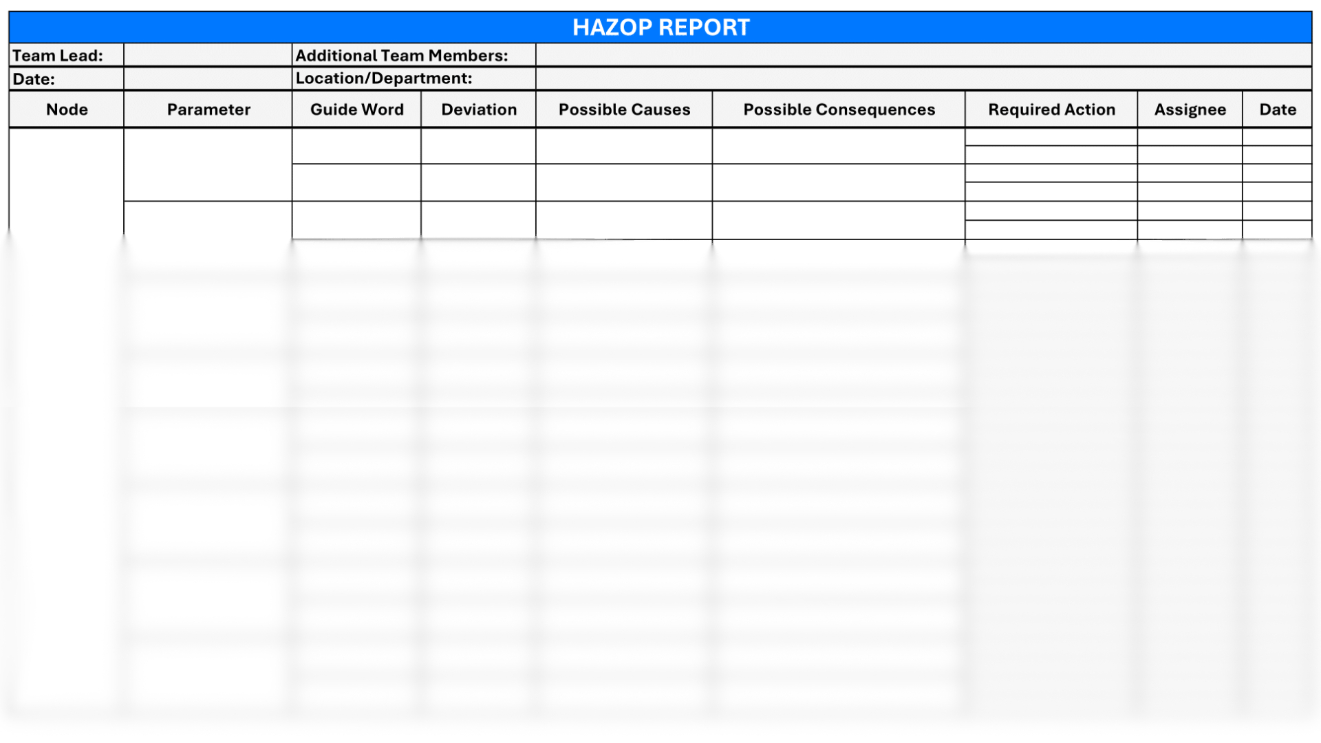 Hazop Analysis Template From Frontline Data Solutions with regard to Free Hazop Template