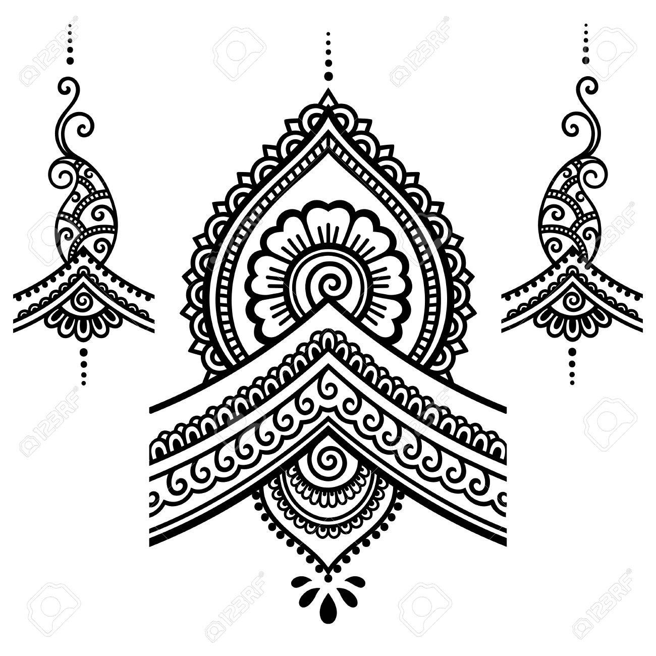 Henna Tattoo Flower Templatehndi. Royalty Free Svg, Cliparts with Free Printable Henna Tattoo Stencils