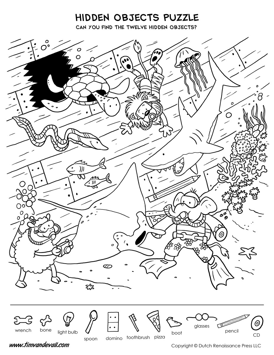 Hidden-Objects-Puzzle - Tim&amp;#039;S Printables with Free Printable Hidden Pictures For Adults With Answers