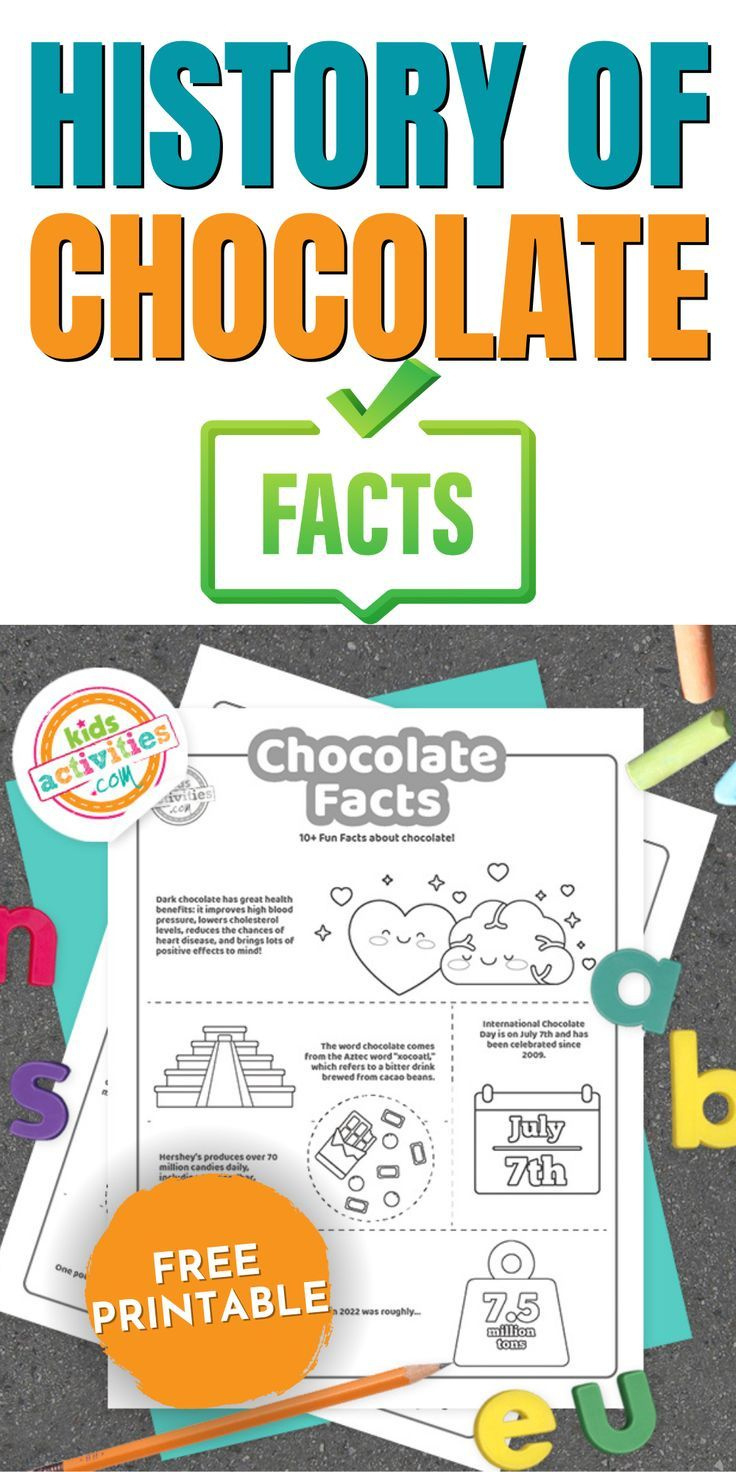 History Of Chocolate Facts with Free Chocolate Touch Printables