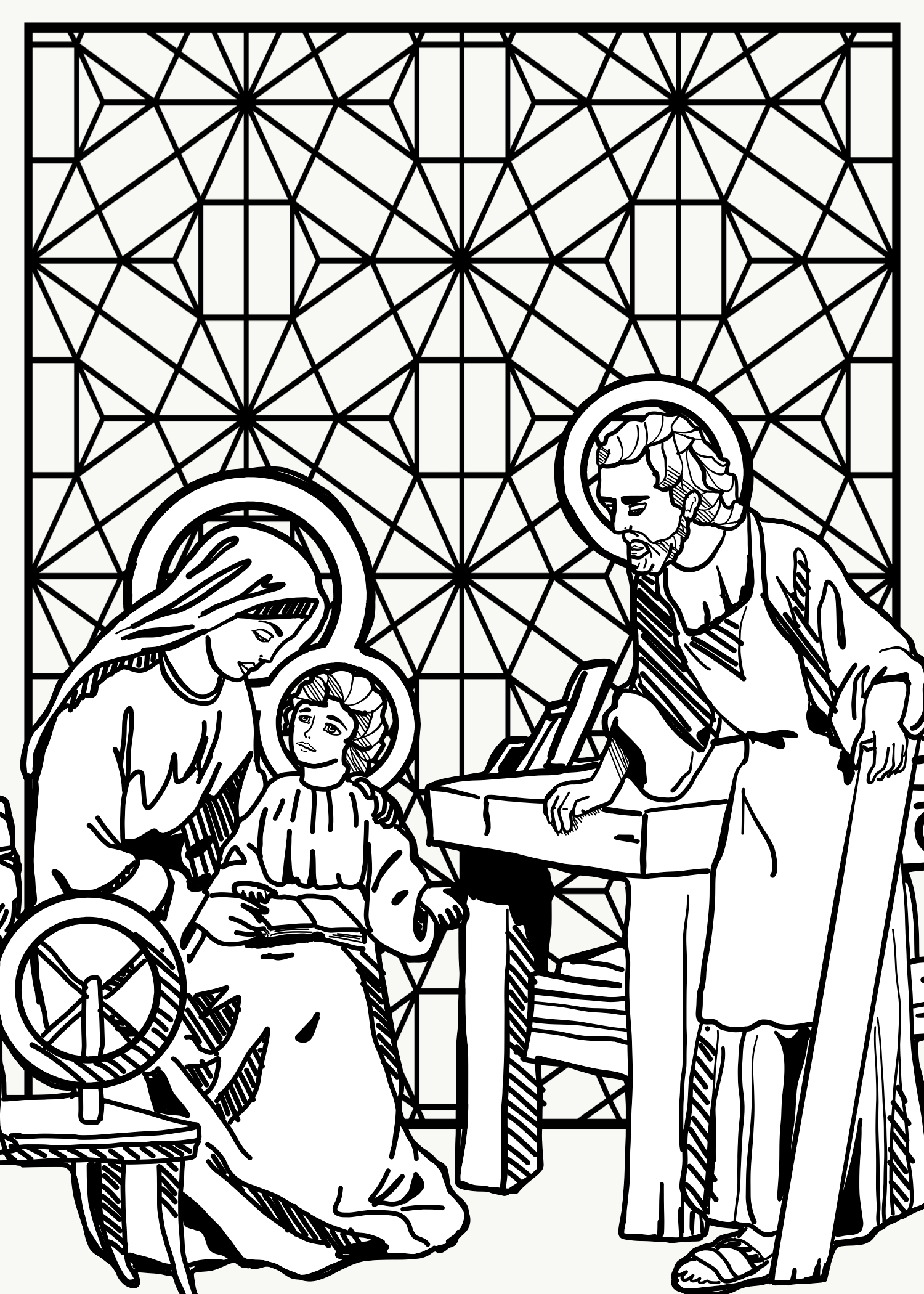 Holy Family - Catholic Coloring Page pertaining to Free Printable Catholic Coloring Pages