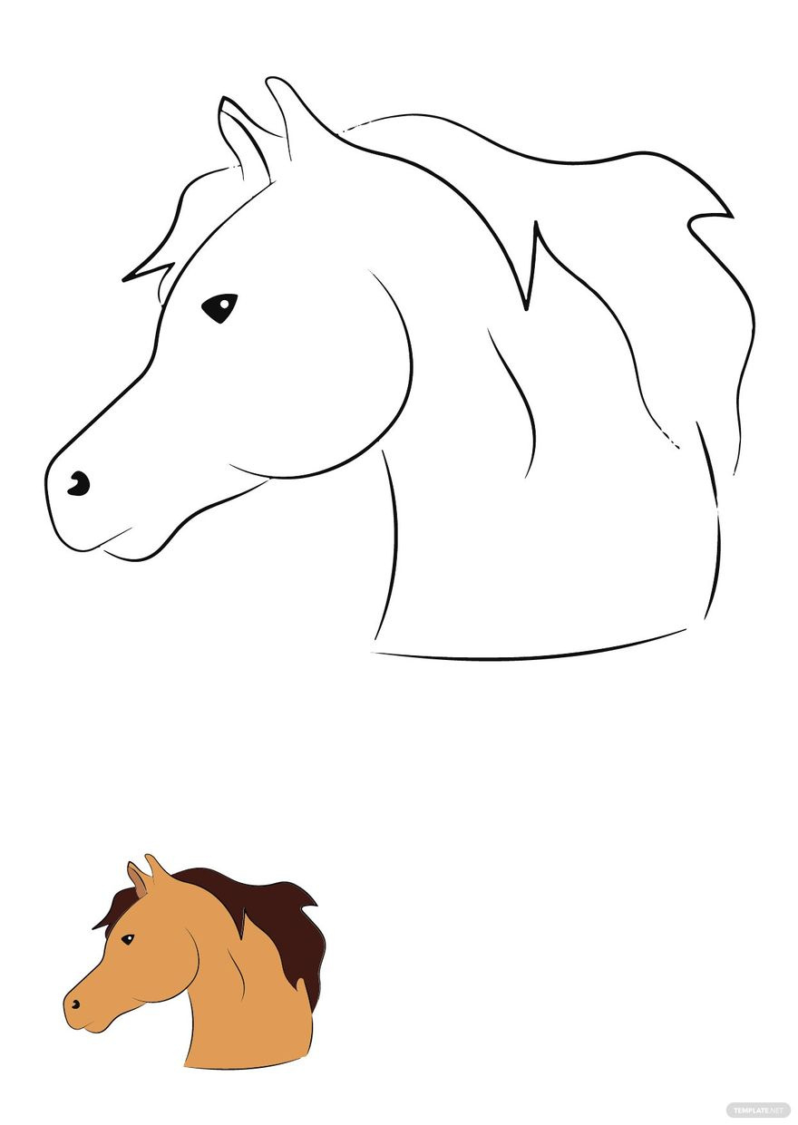 Horse Head Coloring Page In Pdf - Download | Template regarding Free Printable Horse Head Stencils
