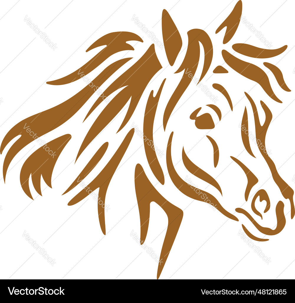 Horse Head Printable Stencil Art Design Royalty Free Vector throughout Free Printable Horse Head Stencils