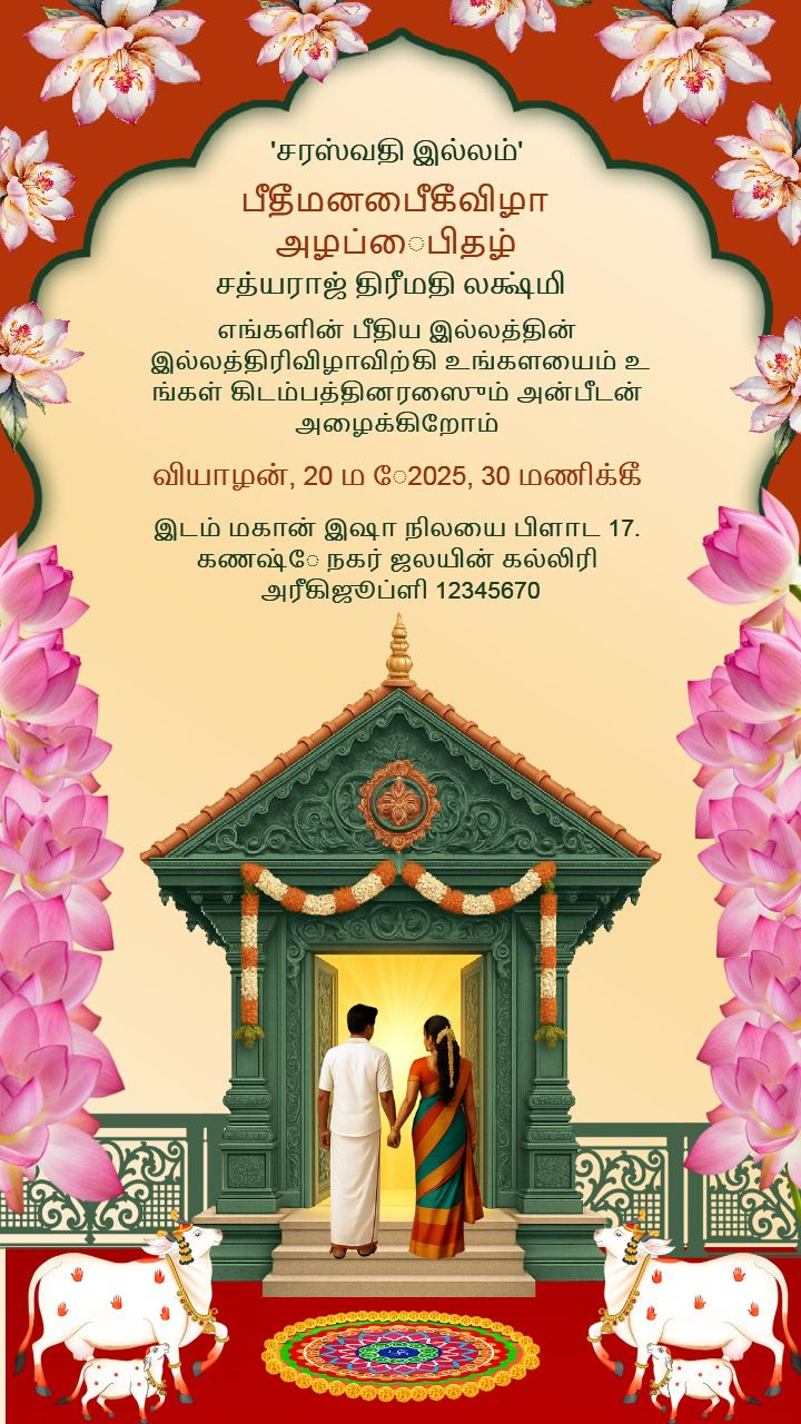 House Warming Invitation In Tamil Free Download regarding House Warming Invitation in Tamil Template Free Download