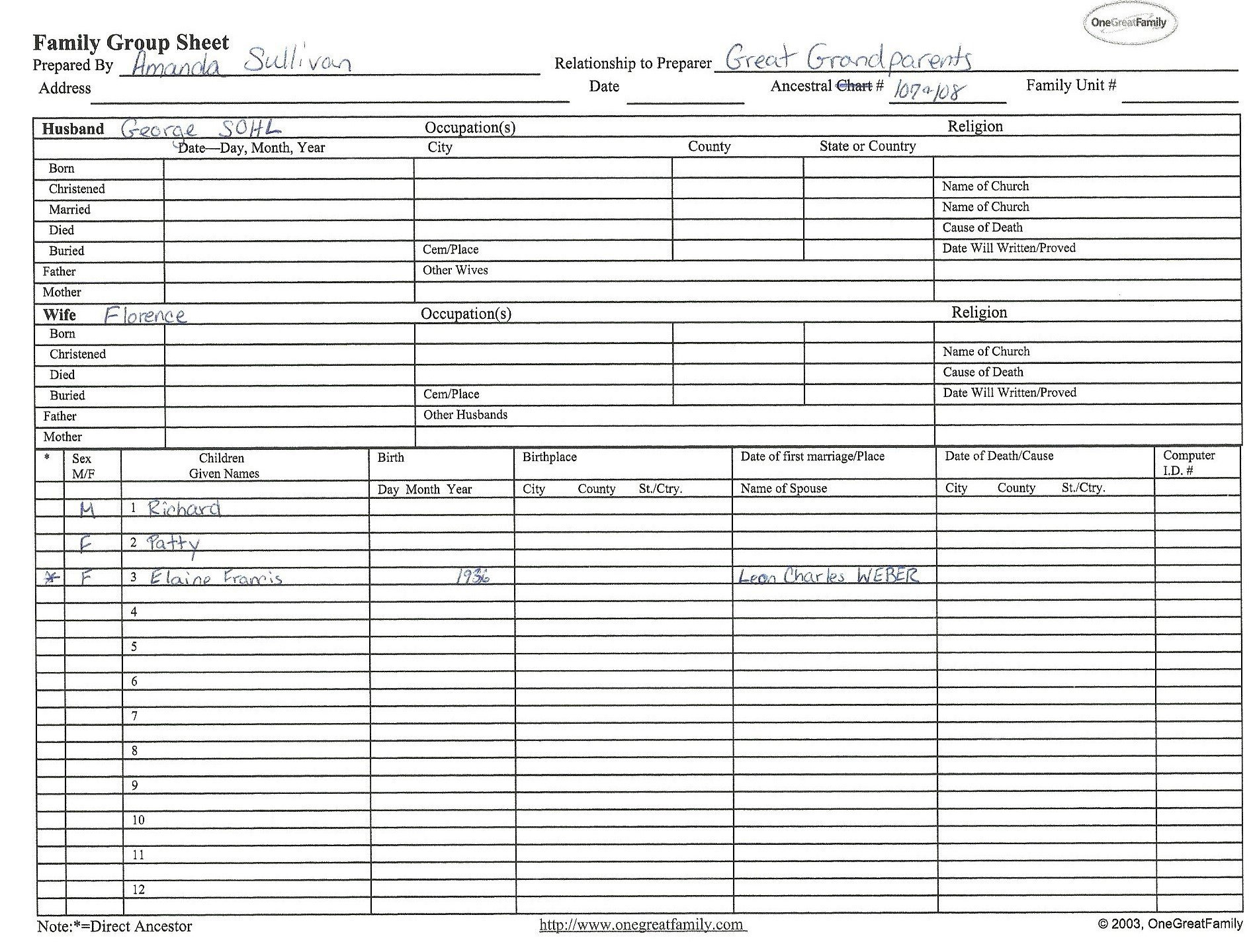 How A Family Group Sheet Can Help You Find Your Ancestors pertaining to Family Group Sheet Printable Free