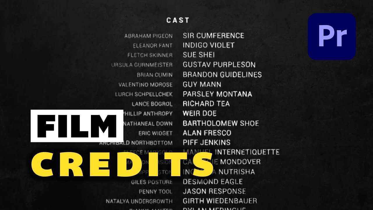 How To Create Rolling Film Credits In Adobe Premiere Pro pertaining to Free Premiere Pro Credits Template