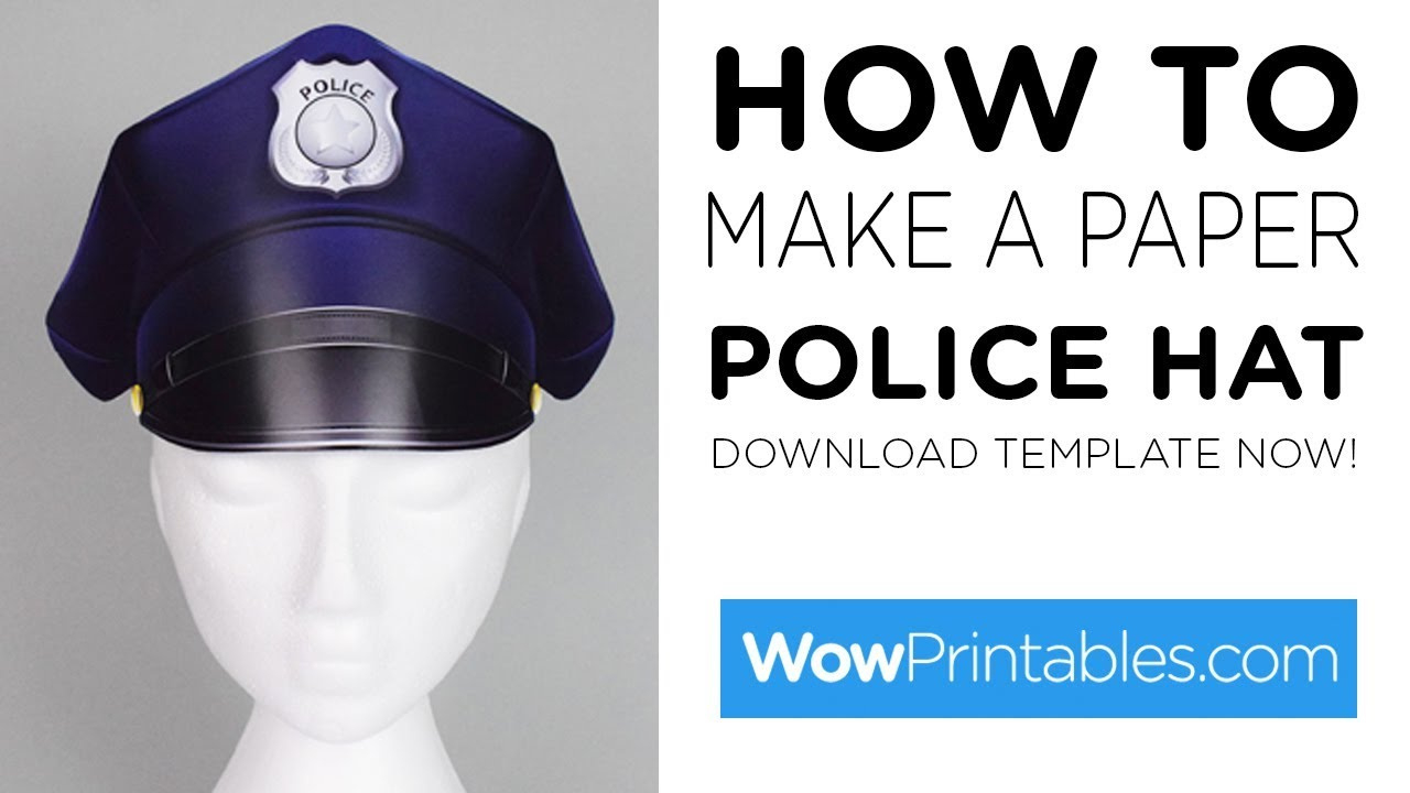 How To Make A Paper Police Hat ( Printable Template ) pertaining to Free Police Hat Printable