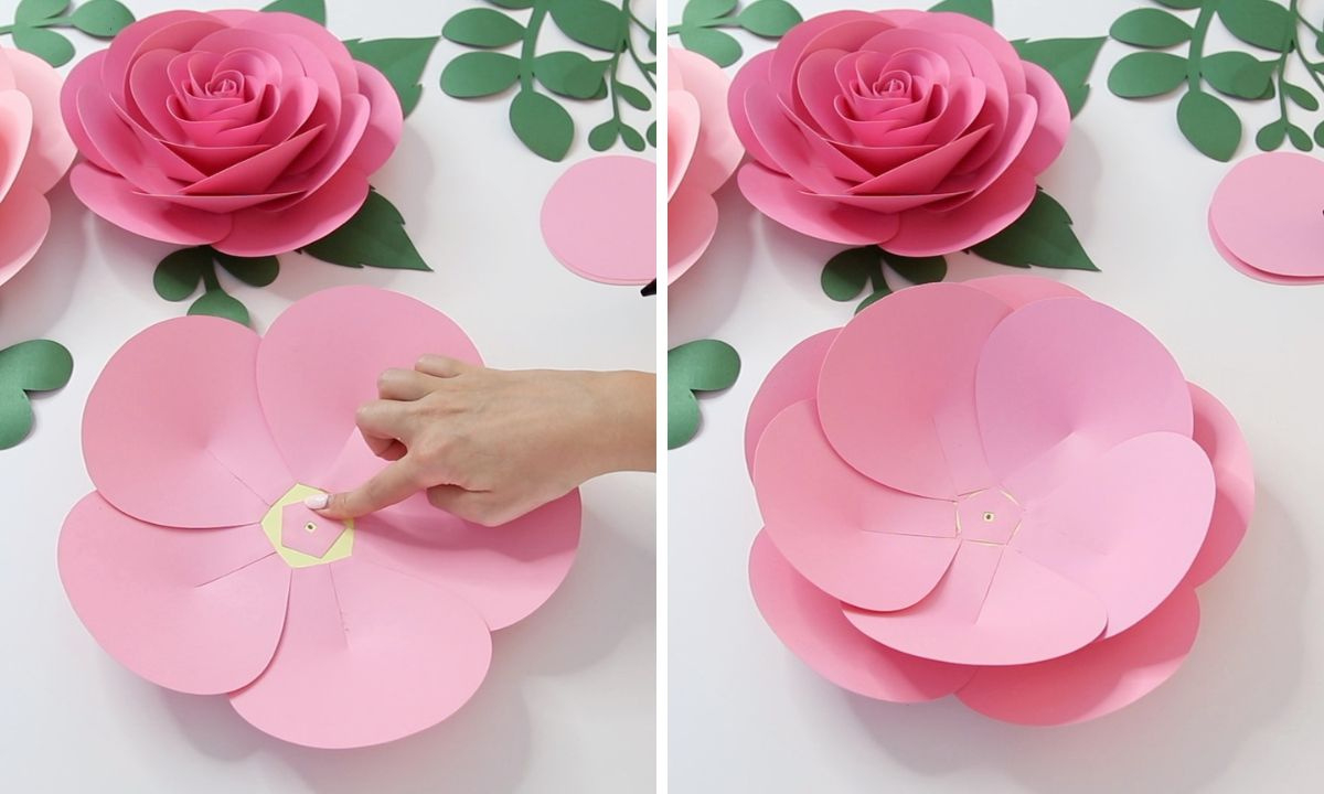 How To Make Big Paper Roses Stepstep (+ Free Template for Free Large Paper Flower Template Printable