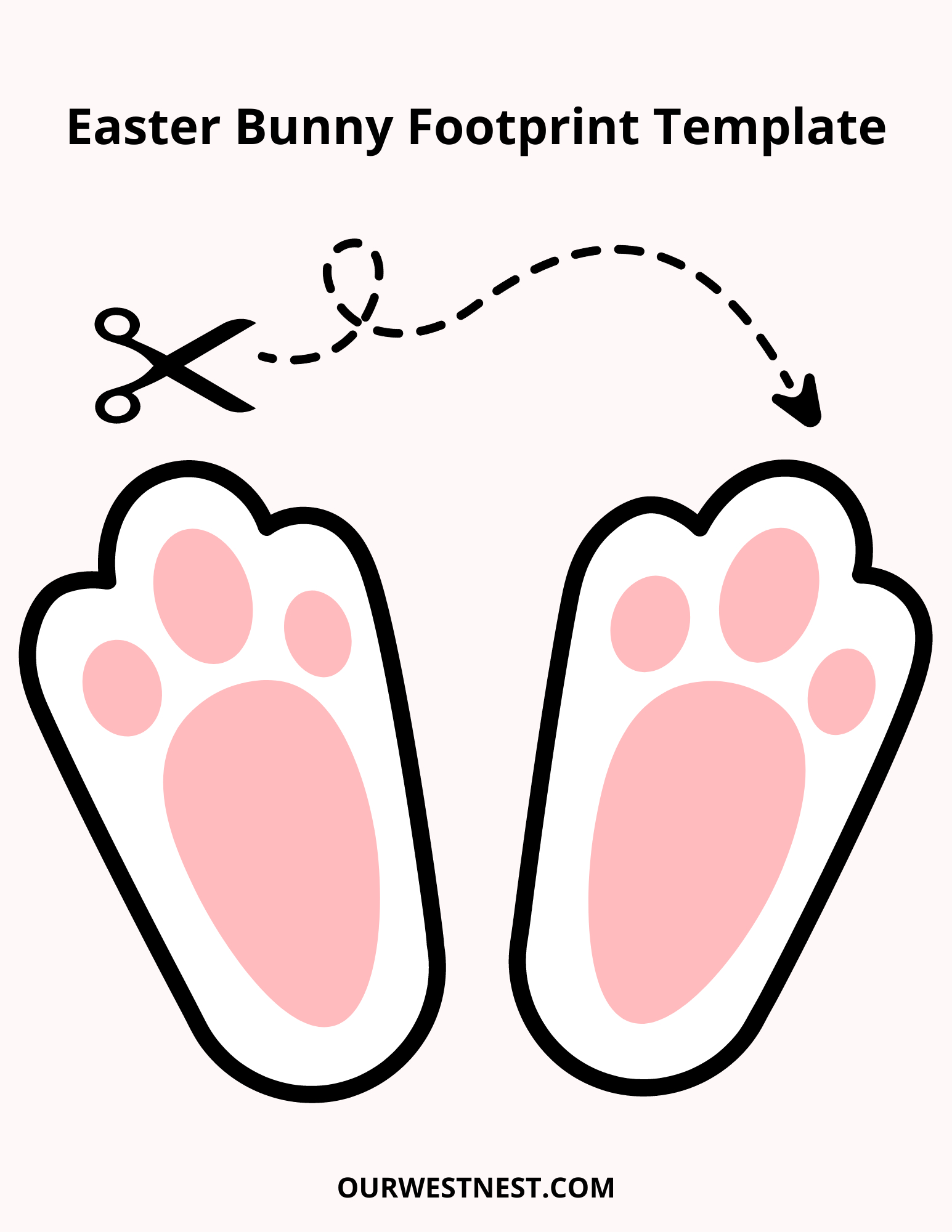 How To Make Bunny Footprints For Easter | Free Easter Bunny with Footprints Printable Free