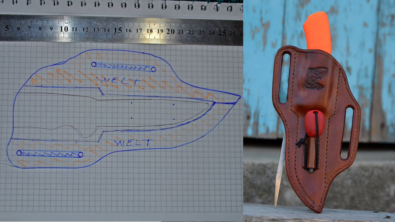 How To Make Cross Draw Leather Knife Sheath Pattern. Diy. throughout 5 Knife Sheath Printable Leather Pattern