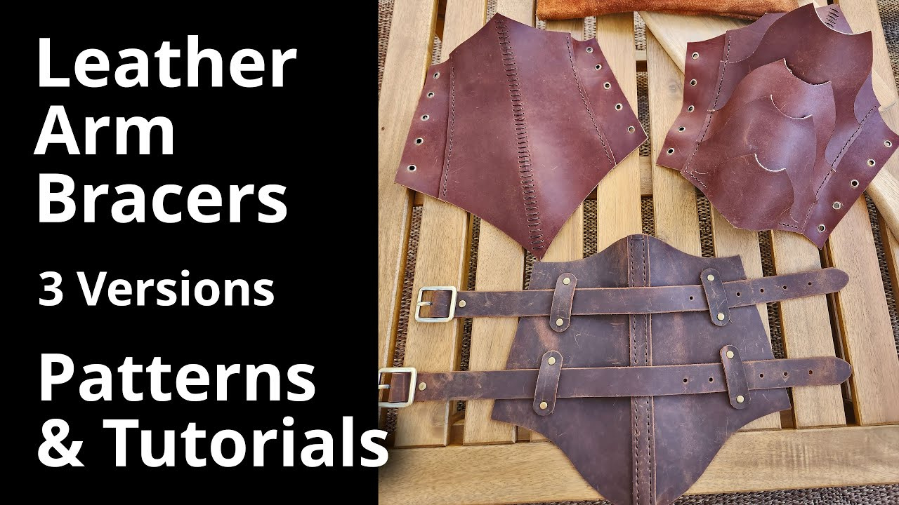 How To Make Leather Arm Bracers - 3 Styles - Diy Pdf Pattern And Tutorial - Diy Leather Arm Guards pertaining to Printable Leather Bracer Pattern
