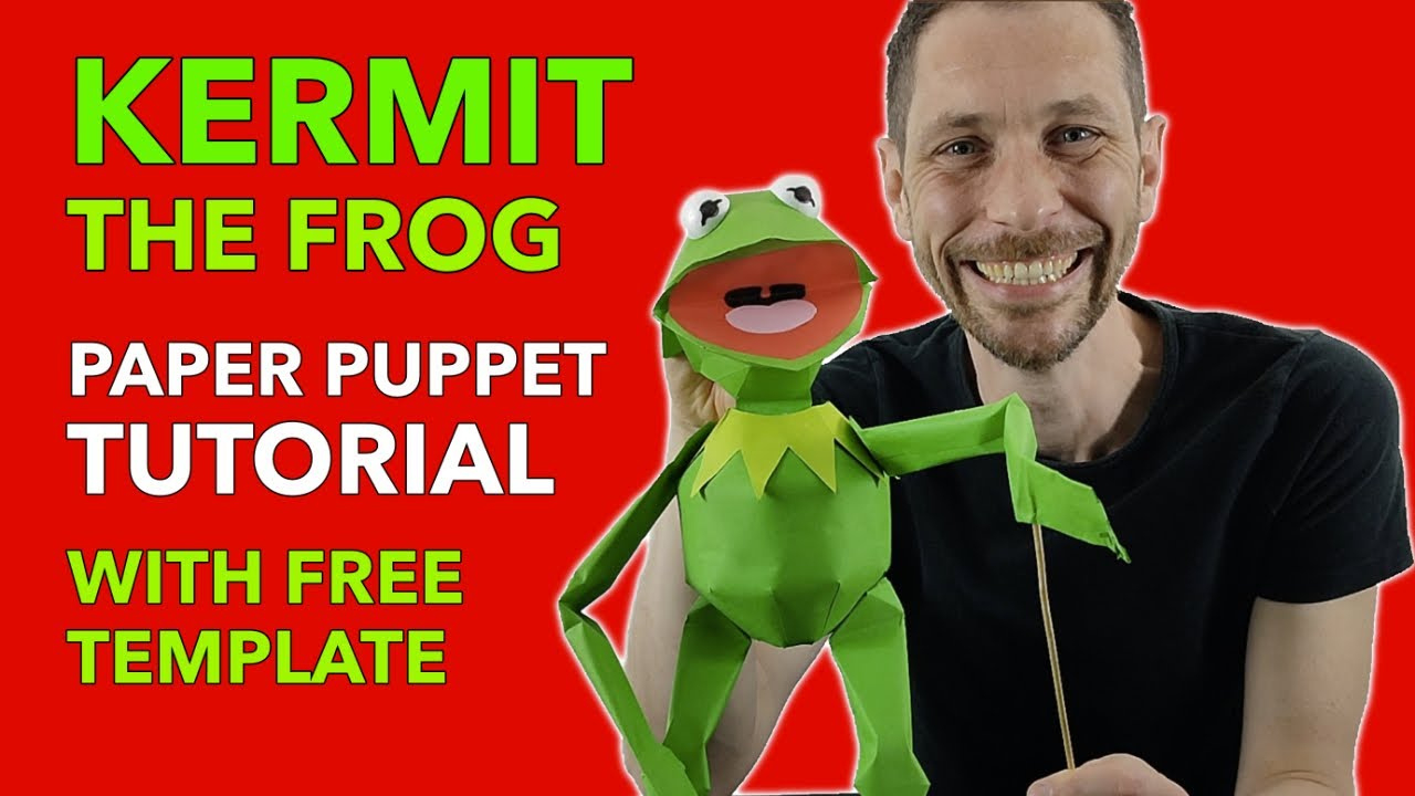 How To Make Your Own Kermit The Frog! Paper Puppet Tutorial inside Printable Kermit the Frog Puppet Pattern