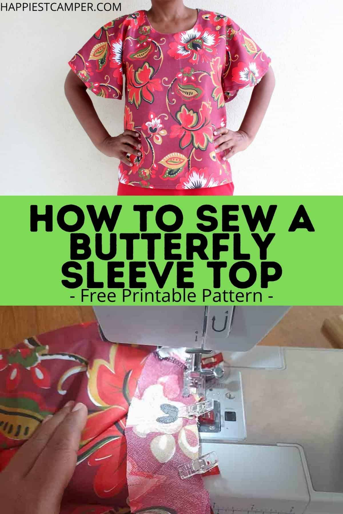 How To Sew A Butterfly Sleeve Top - Free Printable Pattern in Free Printable Cap Sleeve Pattern