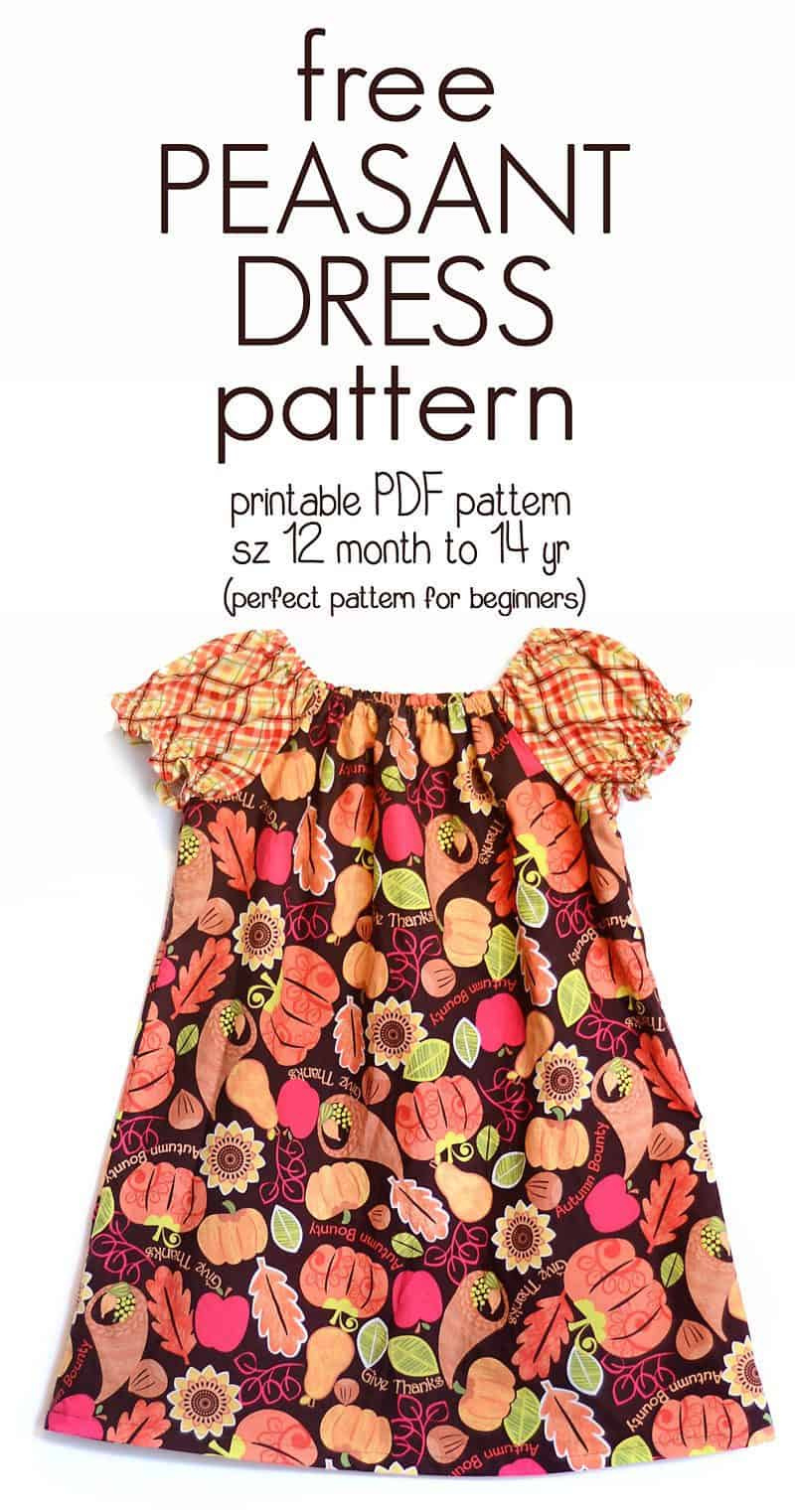 How To Sew A Peasant Dress - Free Peasant Dress Pattern (Sz 12 Mo inside Free Printable Toddler Dress Patterns